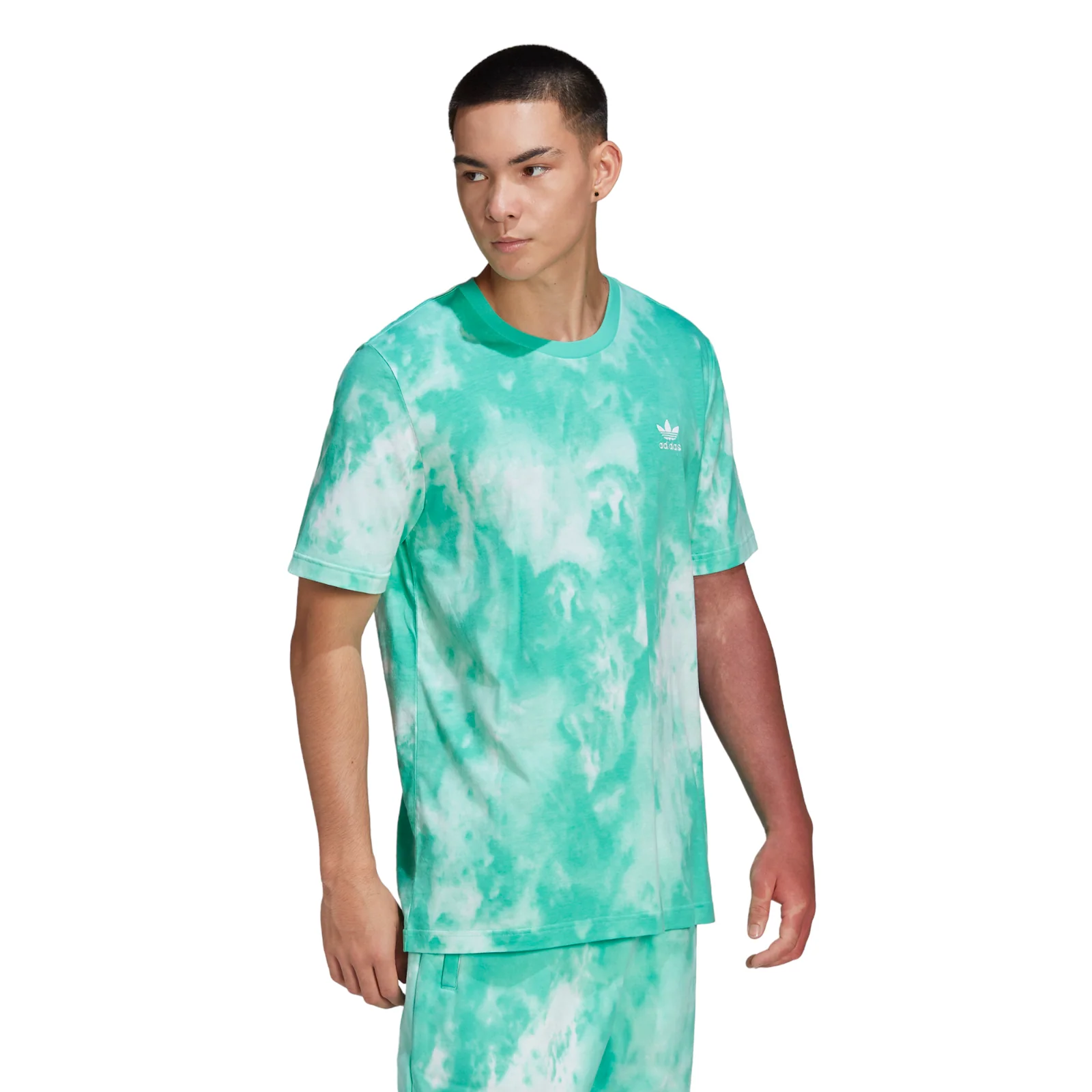 adidas Originals Adicolor Trefoil Tie Dyed T-Shirt - Green - Image 4