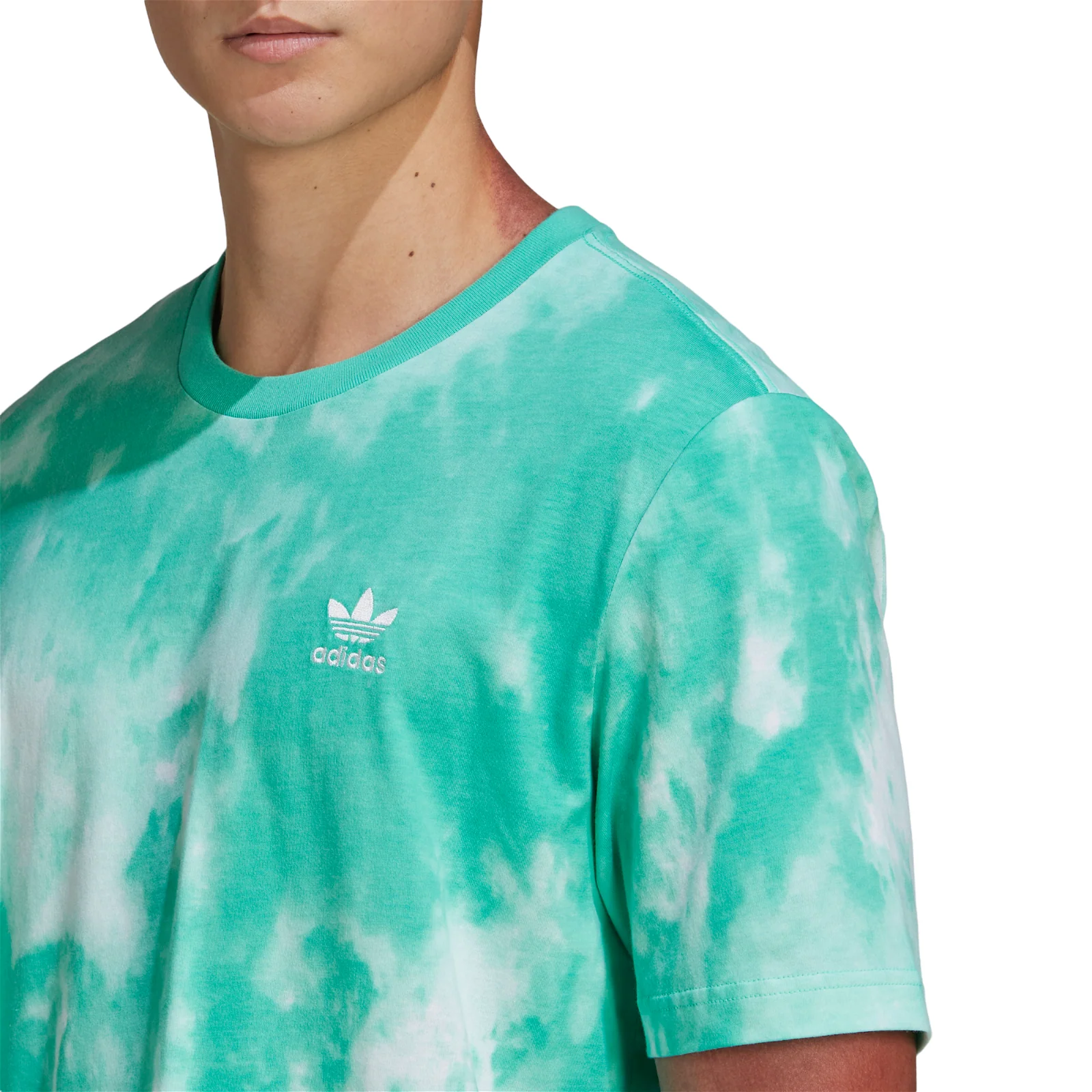 adidas Originals Adicolor Trefoil Tie Dyed T-Shirt - Green - Image 5