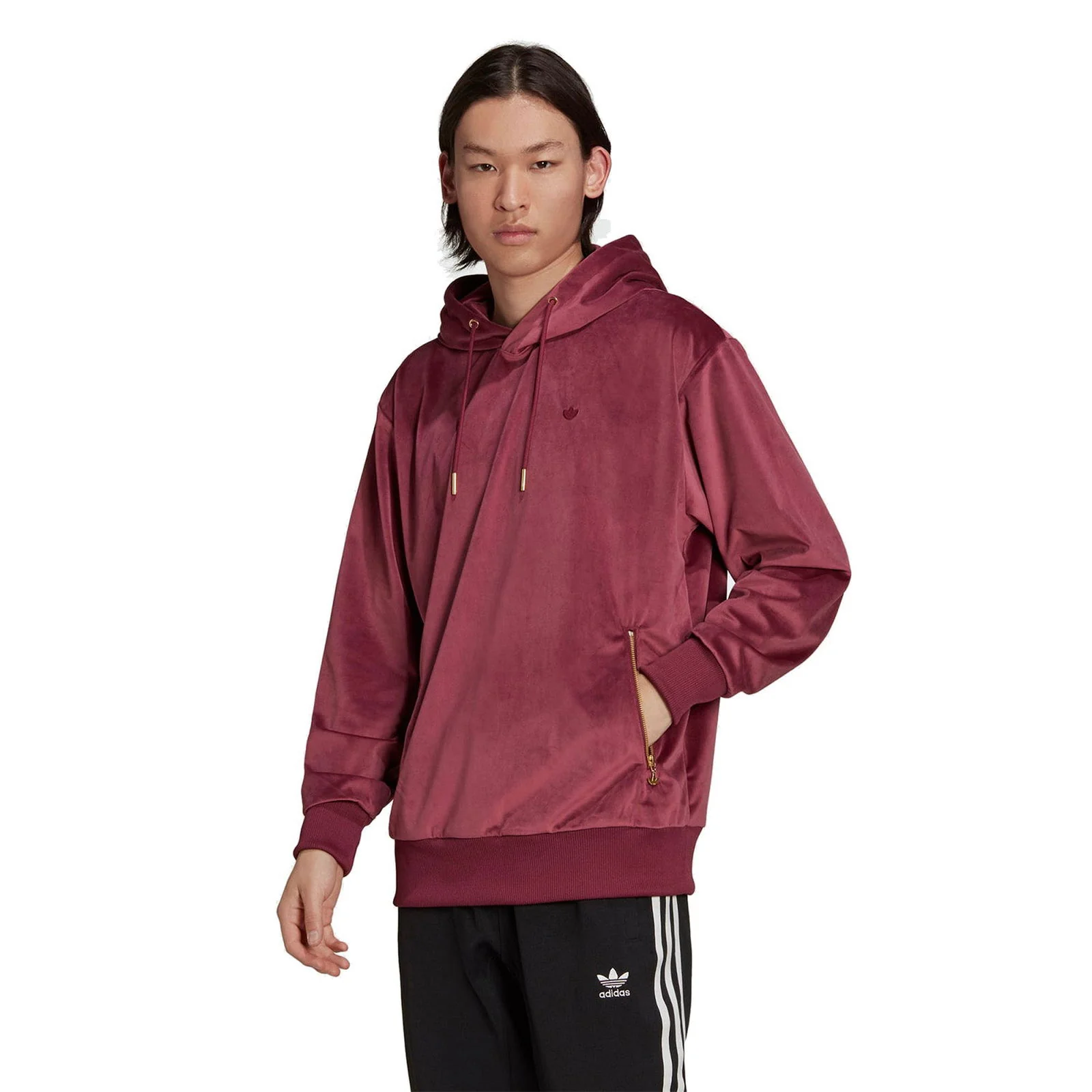 adidas Originals Adicolor Velour Hoodie - Burgundy - Image 2