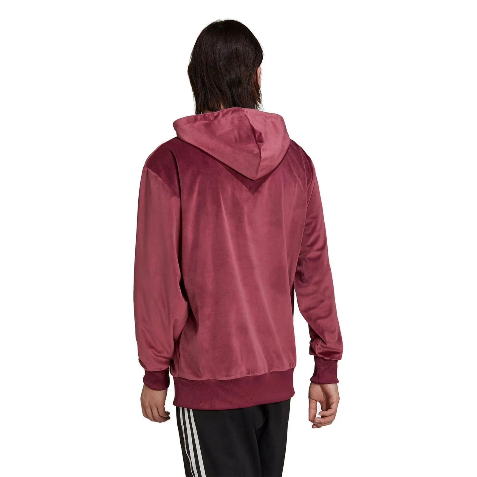 adidas Originals Adicolor Velour Hoodie - Burgundy - Image 3