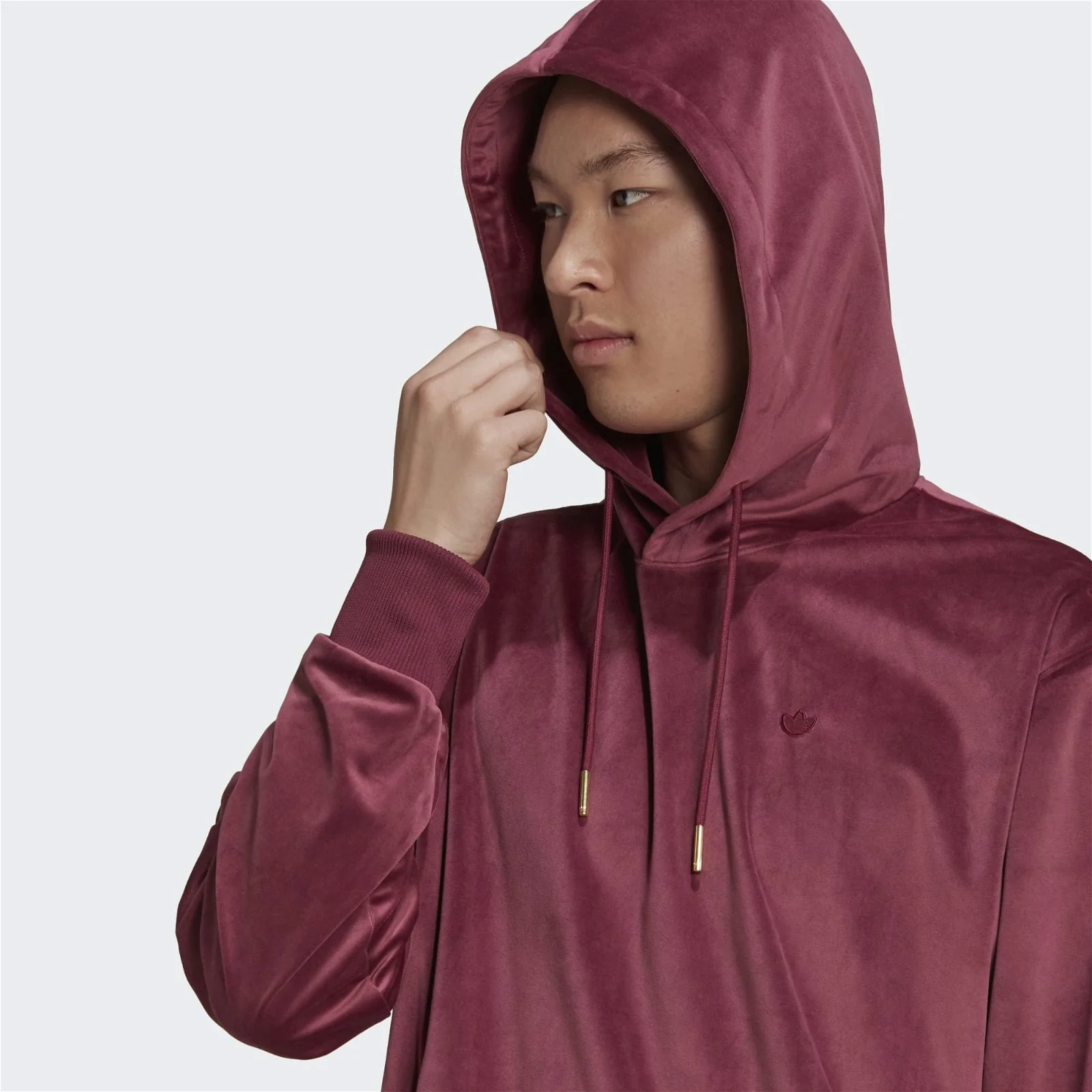 adidas Originals Adicolor Velour Hoodie - Burgundy - Image 4