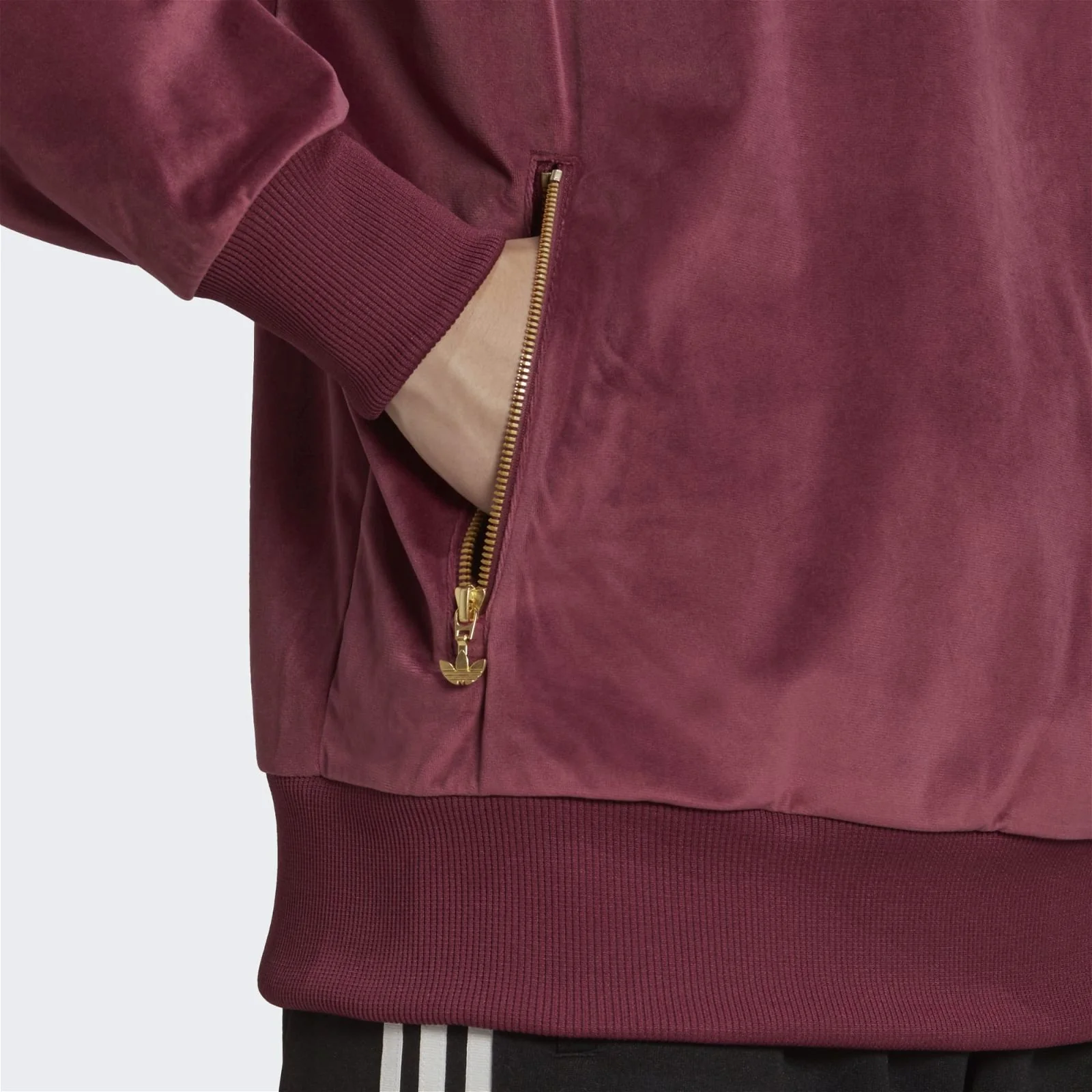 adidas Originals Adicolor Velour Hoodie - Burgundy - Image 5