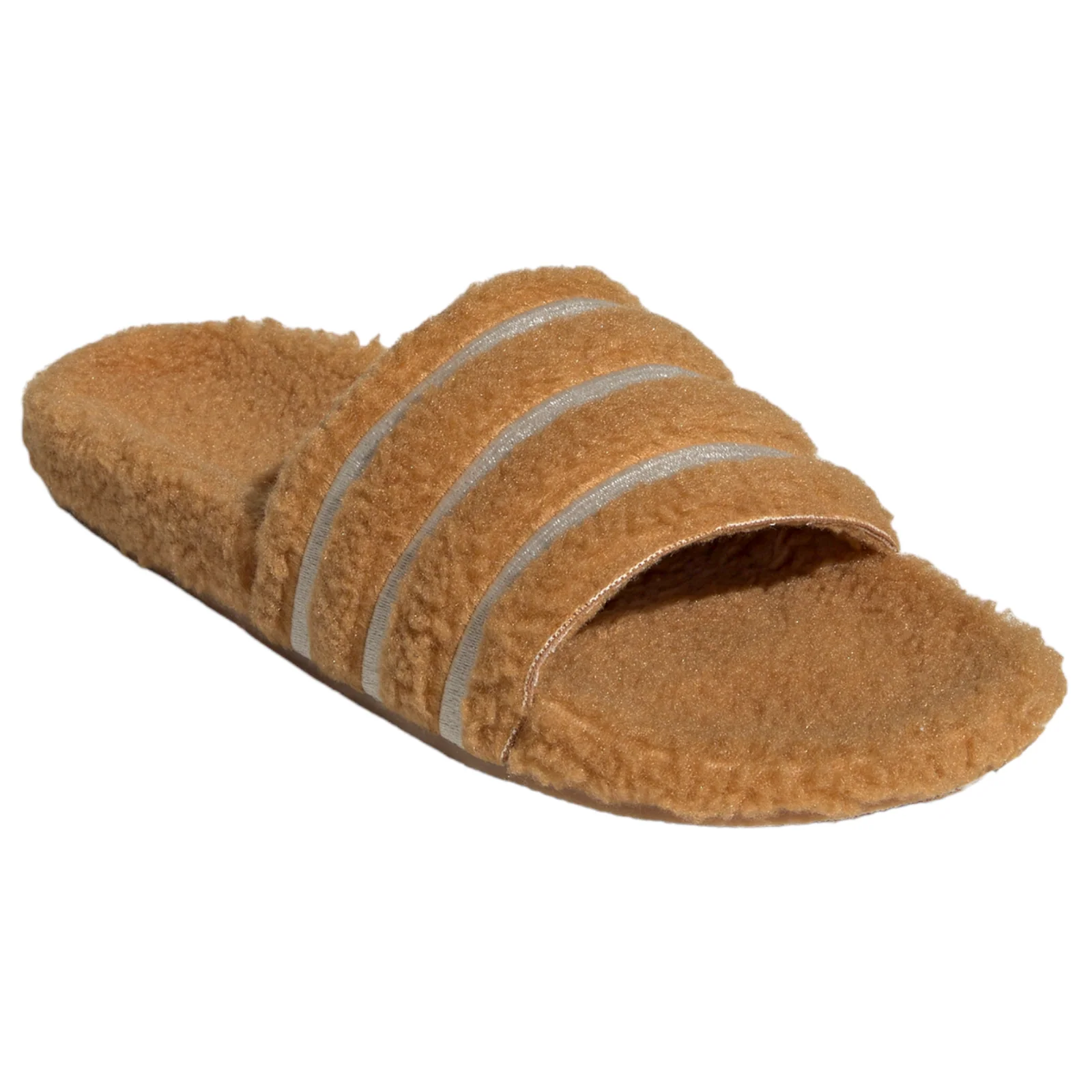 adidas Originals Adilette Cozy Fluffy Slides - Mesa Brown - Image 2