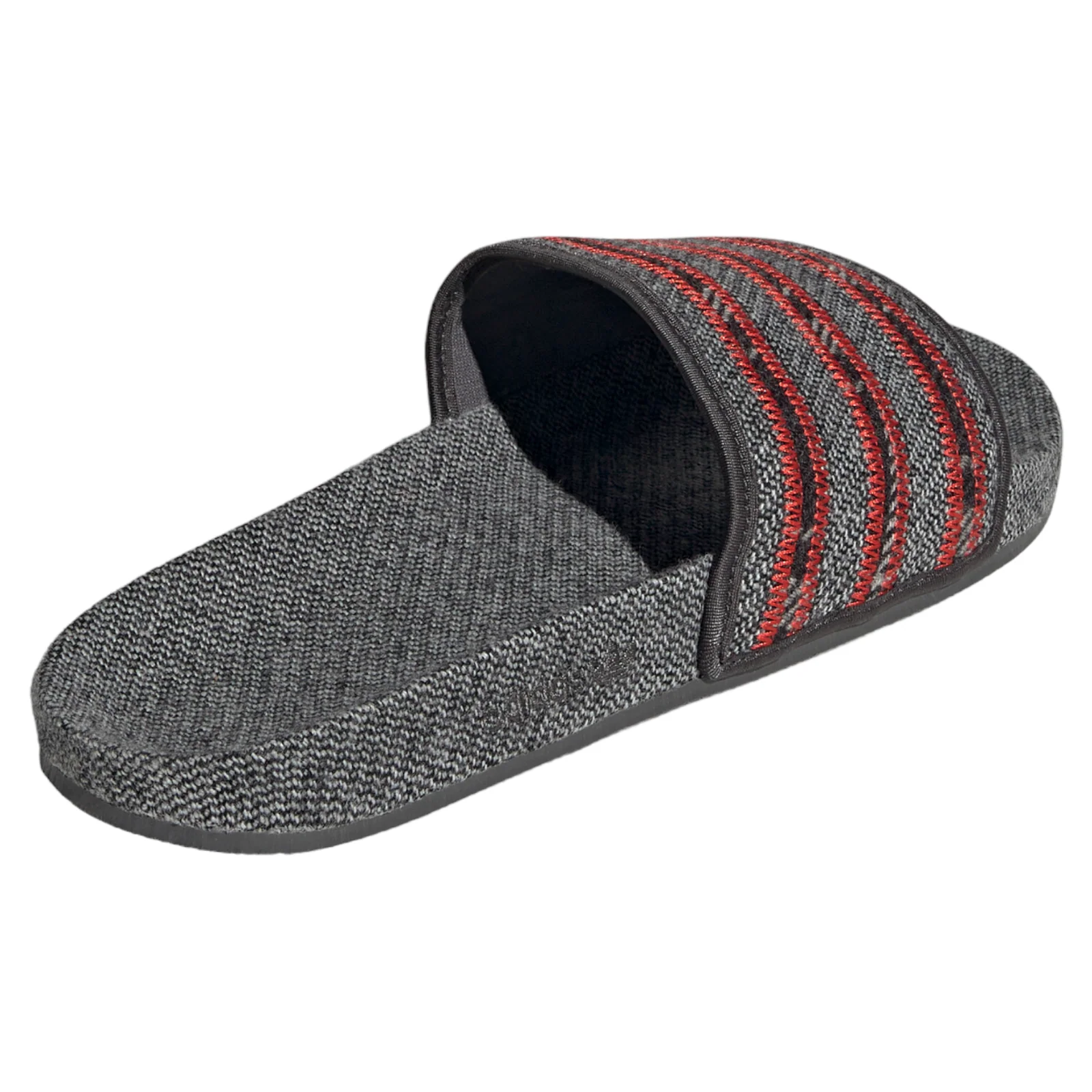 adidas Originals Adilette Textile Slides - Vivid Red / Grey - Image 3