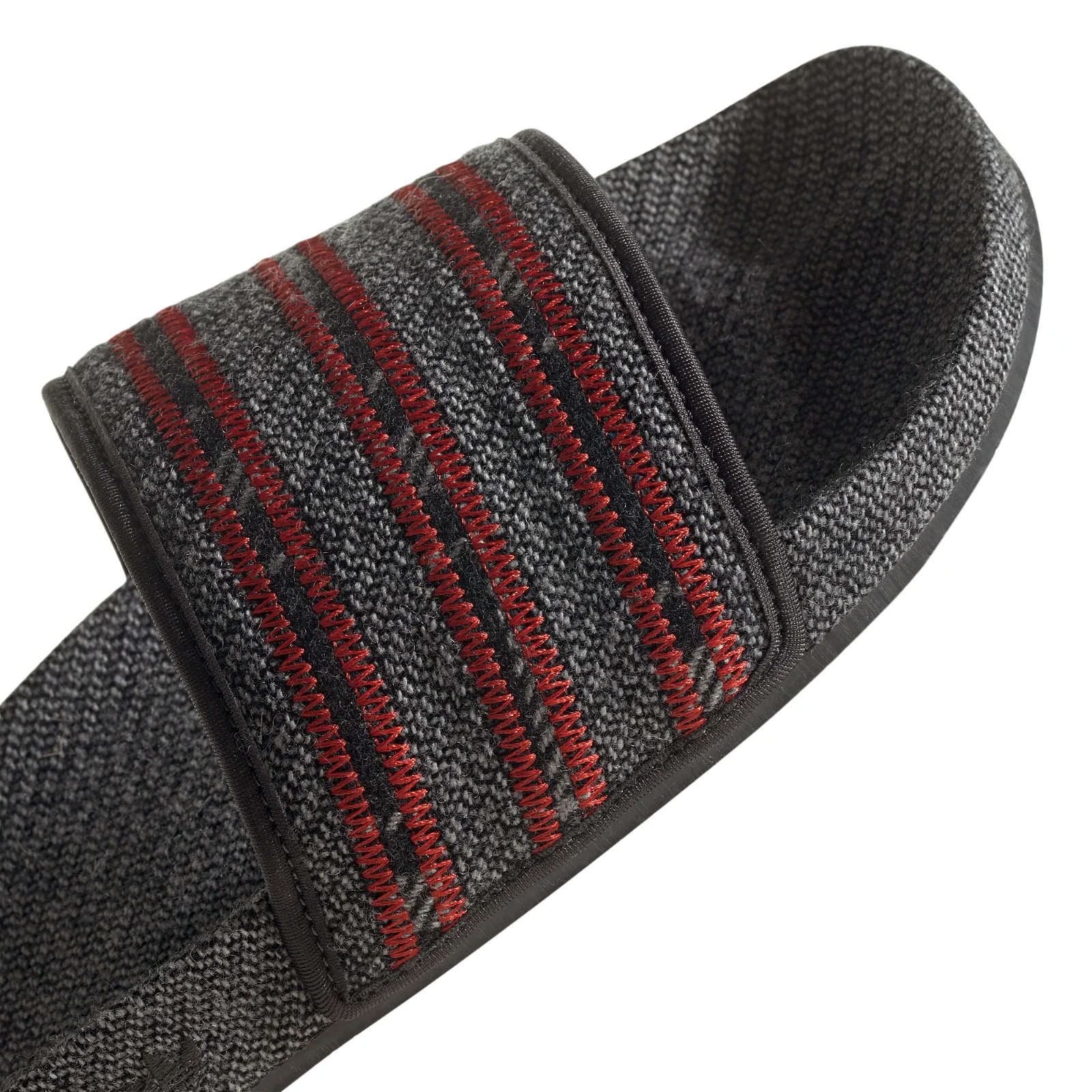 adidas Originals Adilette Textile Slides - Vivid Red / Grey - Image 4