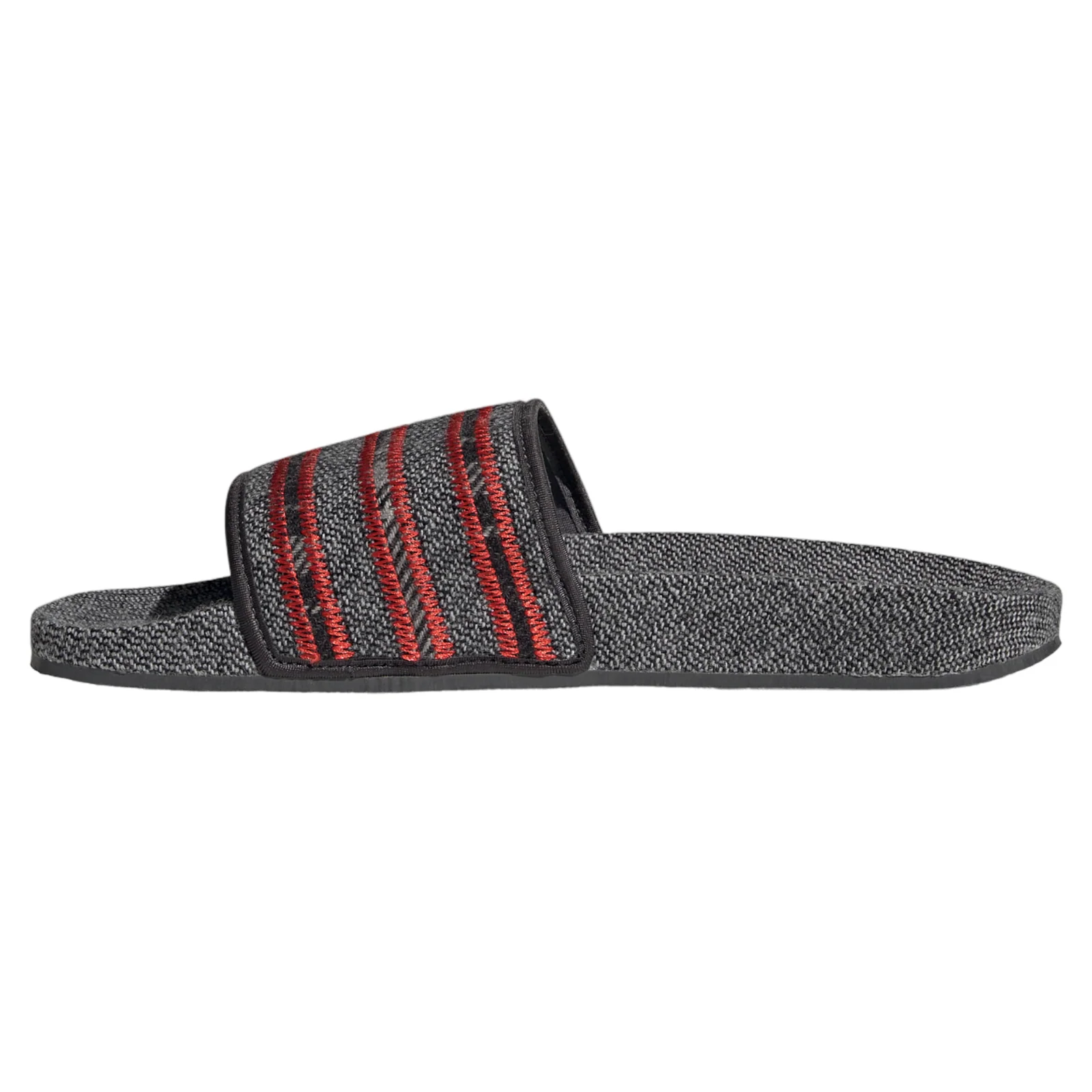 adidas Originals Adilette Textile Slides - Vivid Red / Grey - Image 8