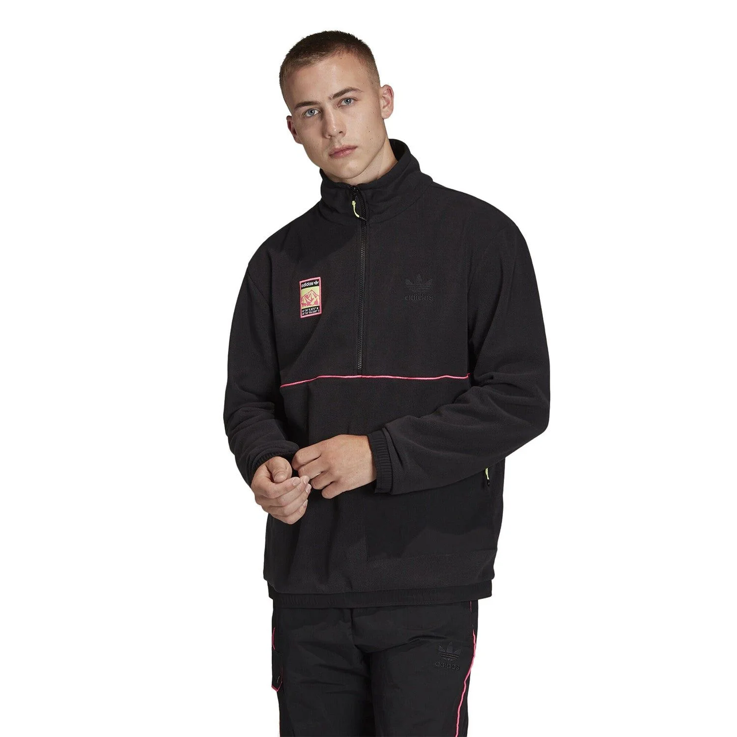 adidas Originals Adiplore Polar Fleece Top - Black - Image 3