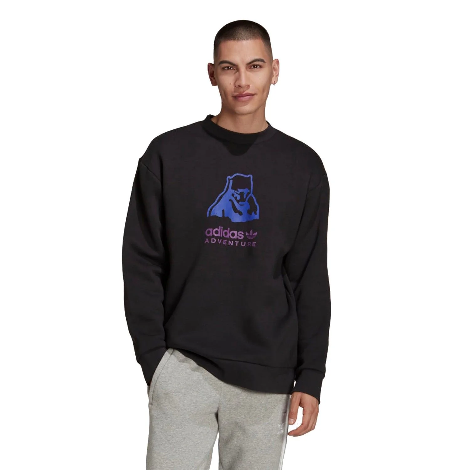 adidas Originals ADV Adventure Big Logo Crew Sweatshirt - Black - Image 2
