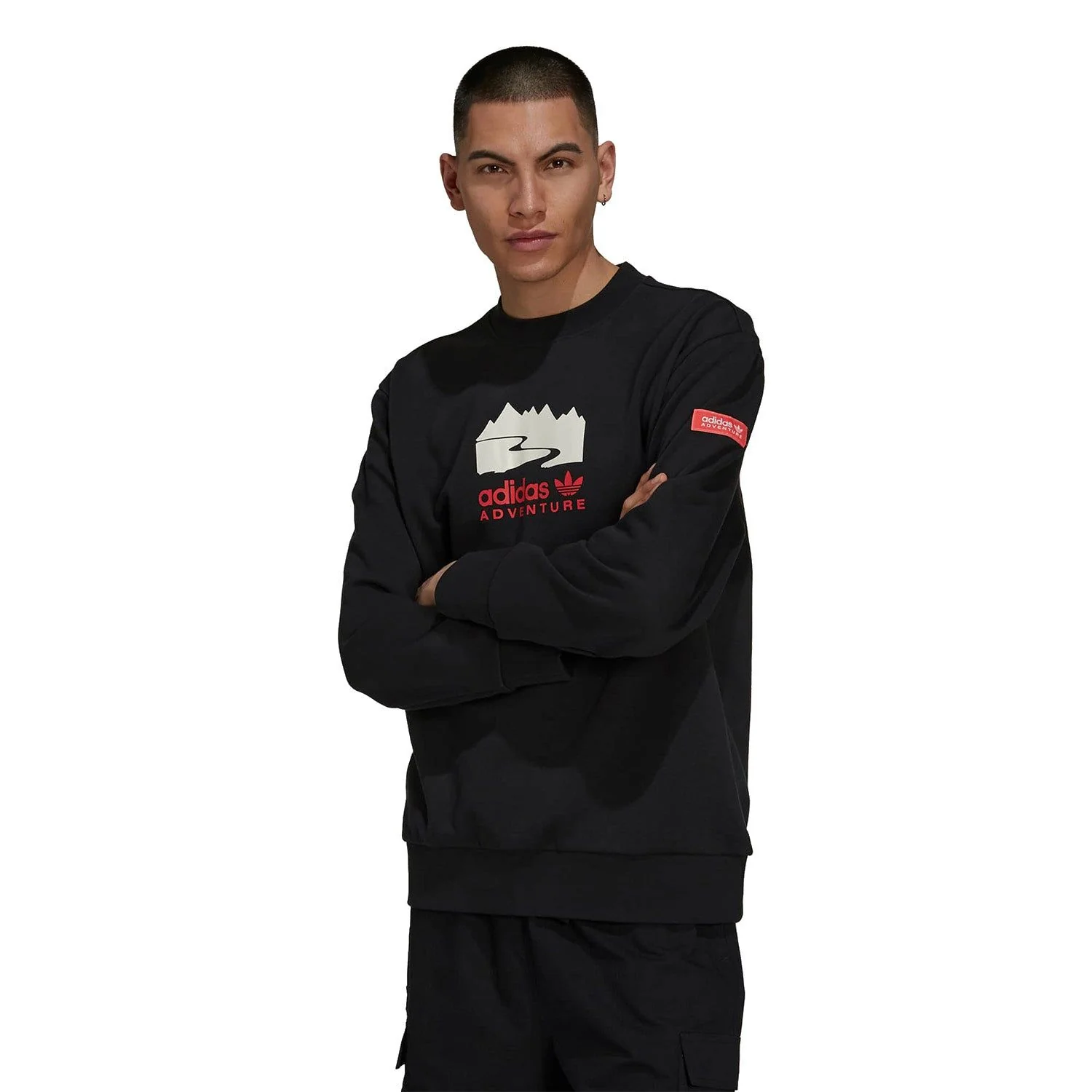 adidas Originals ADV Adventure Logo Crew Sweatshirt - Black - Image 3