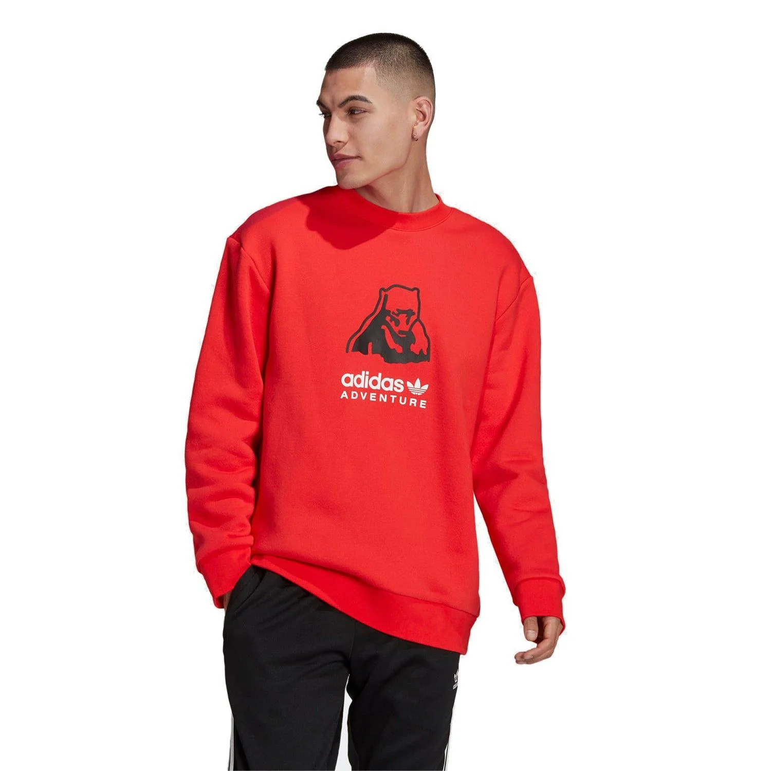 adidas Originals Adventure ADV Polar Big Logo Crew Sweatshirt - Red - Image 2