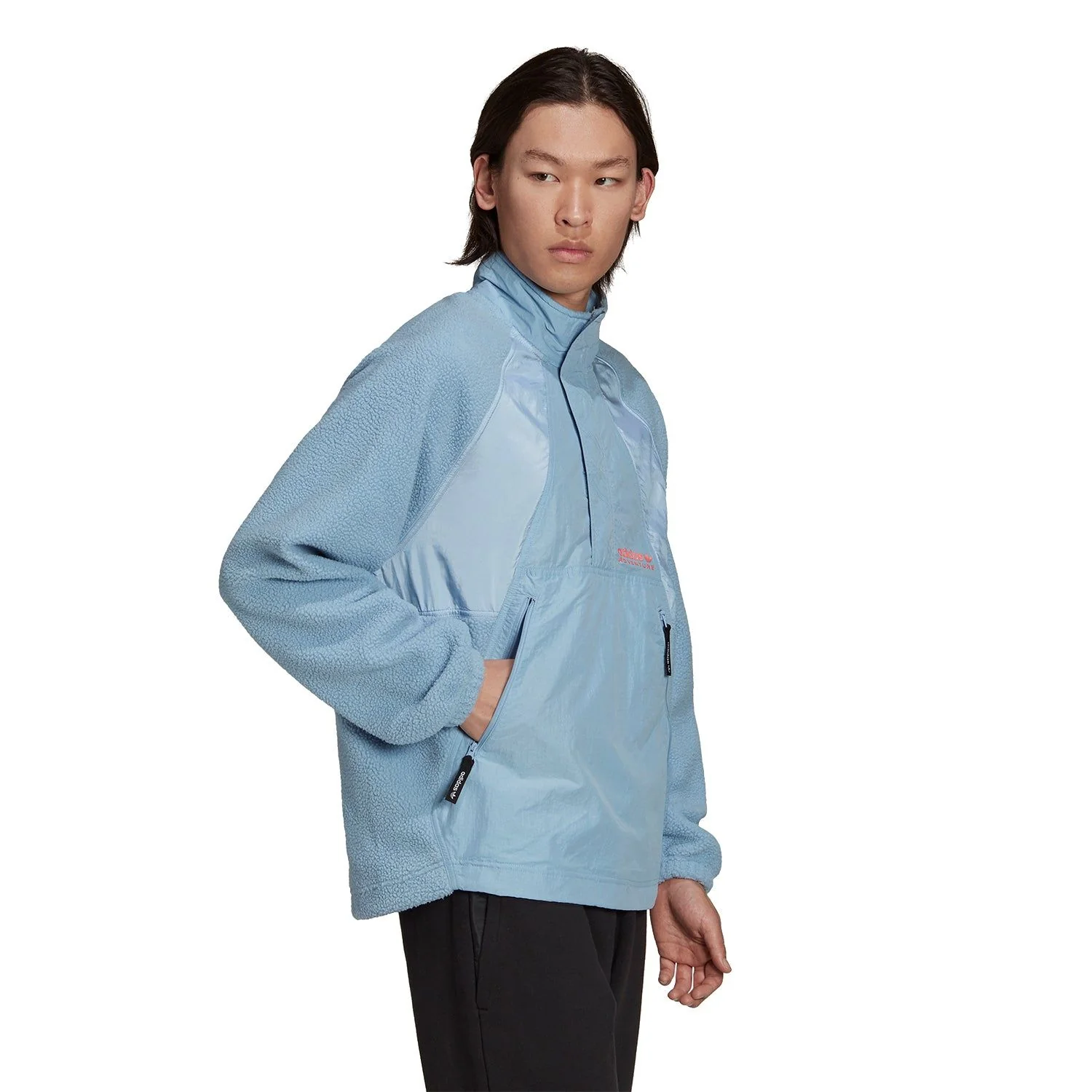 adidas Originals Adventure Futura Polar Fleece Half-Zip Sweatshirt - Blue - Image 3