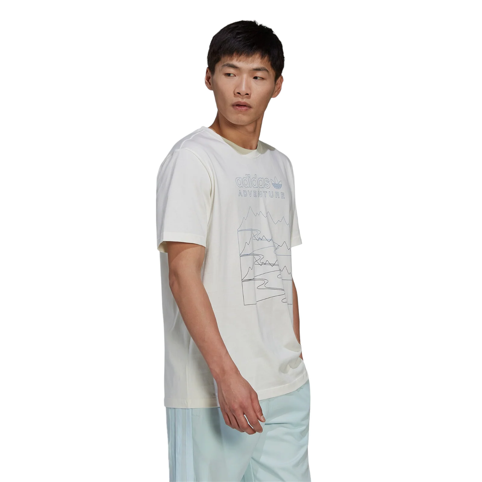 adidas Originals Adventure Mountain Front T-Shirt - Off White - Image 4