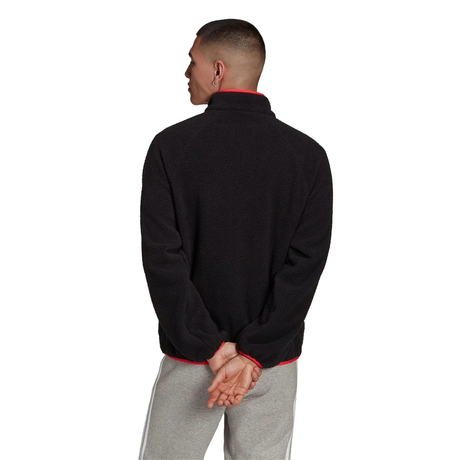 adidas Originals Adventure Polar Fleece Zip-Through Track Jacket - Black - Image 3