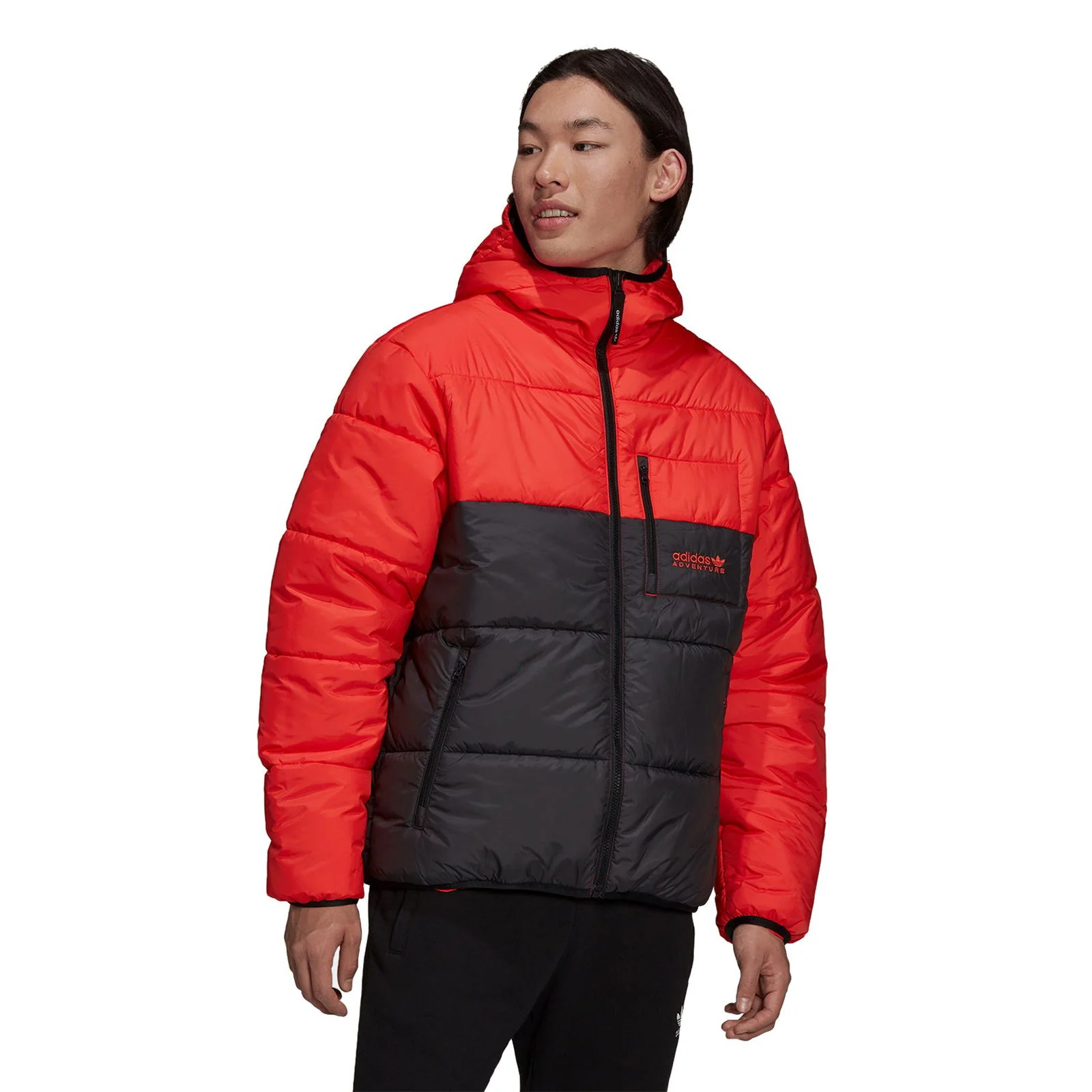 adidas Originals Adventure Reversible Puffer Jacket - Black / Bright Red - Image 2