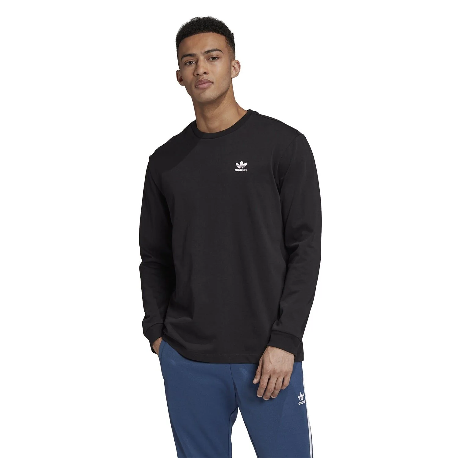 adidas Originals Back + Front Trefoil Long Sleeve T-Shirt - Black - Image 3