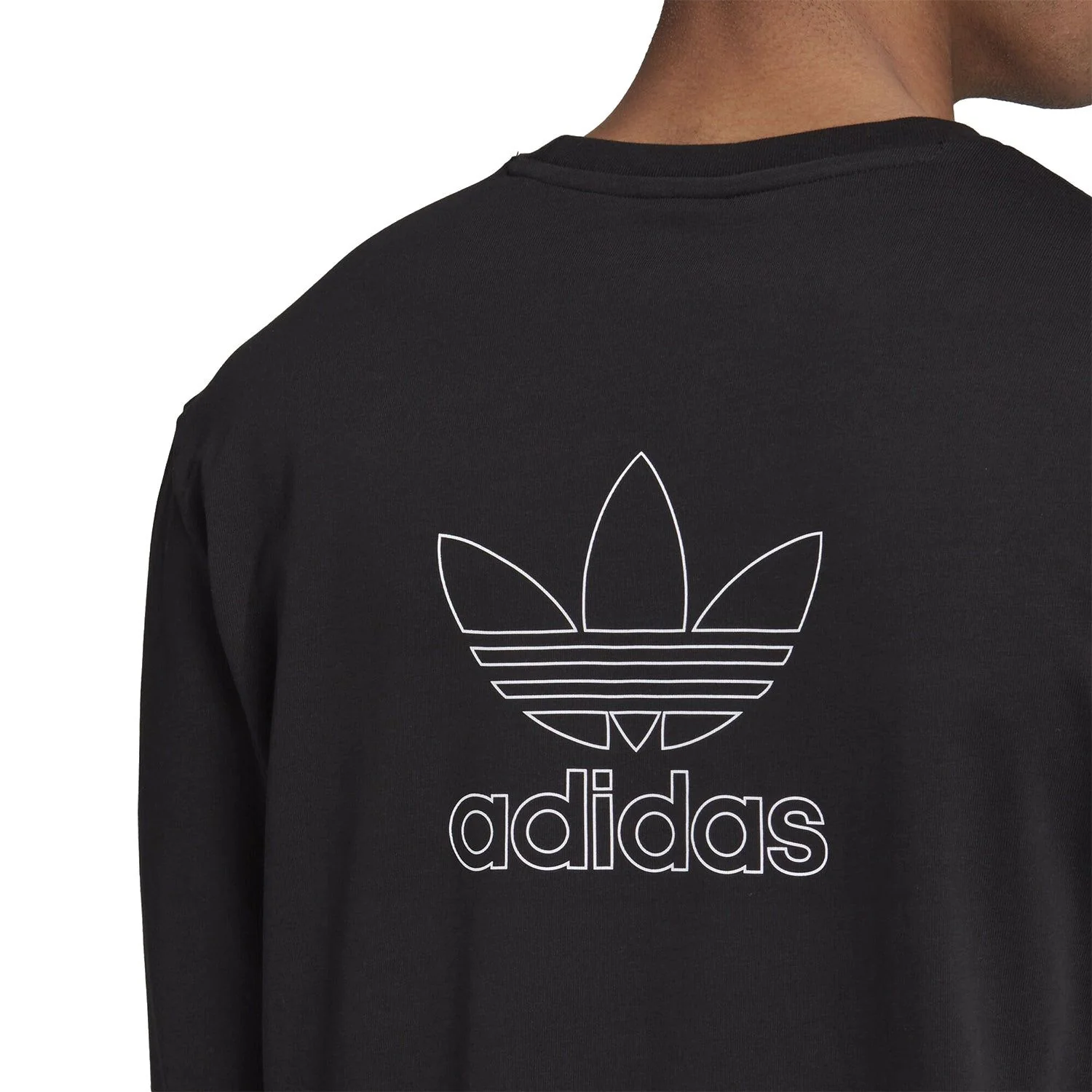 adidas Originals Back + Front Trefoil Long Sleeve T-Shirt - Black - Image 5