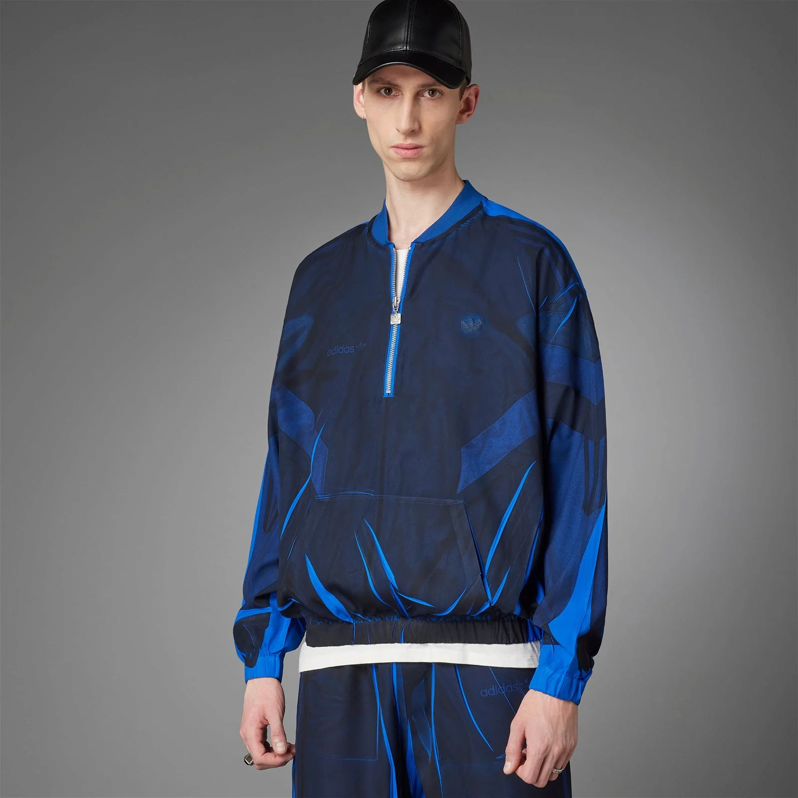adidas Originals Blue Version Half-Zip Soccer Silk Track Top - Navy - Image 2