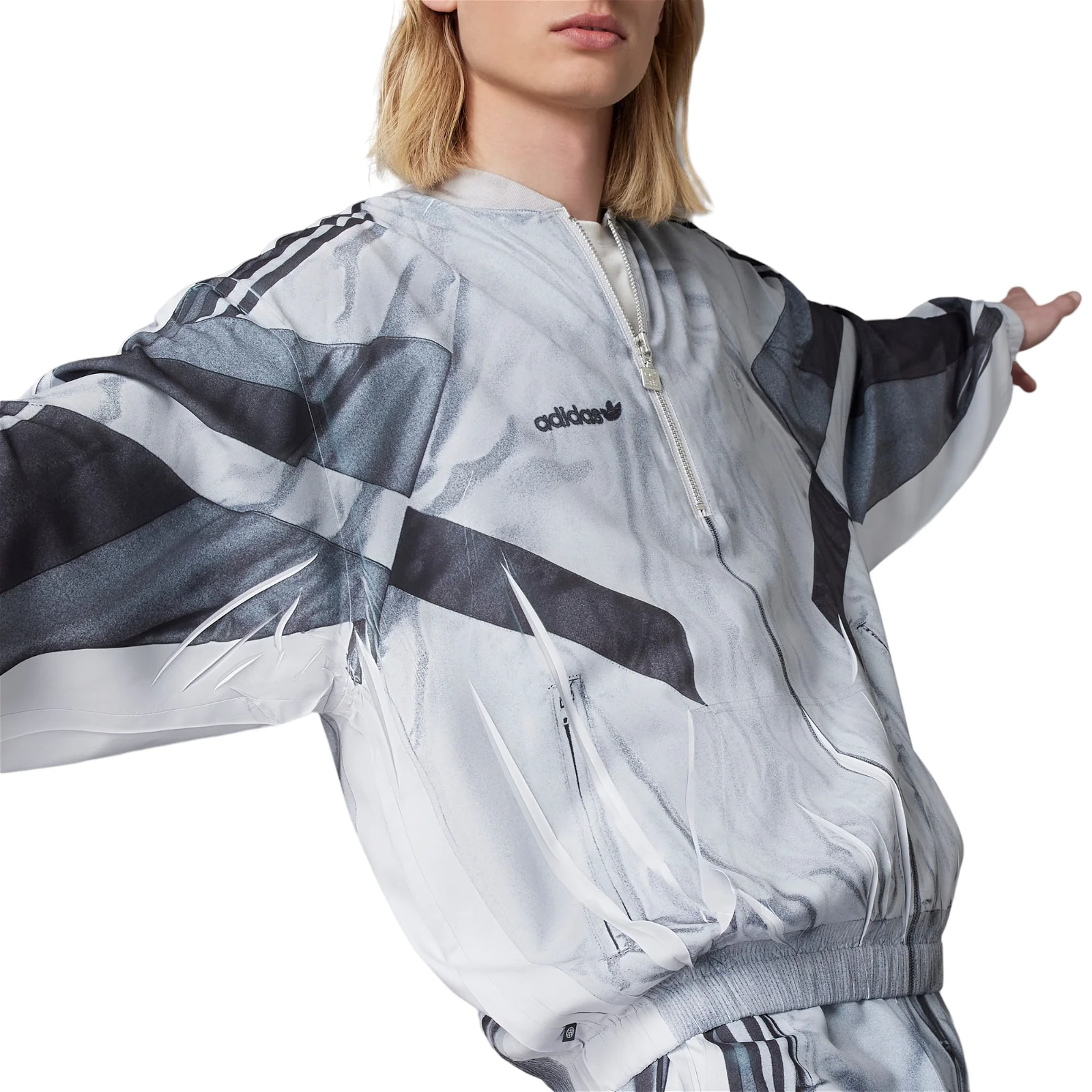 adidas Originals Blue Version Half-Zip Soccer Track Top - Grey - Image 3