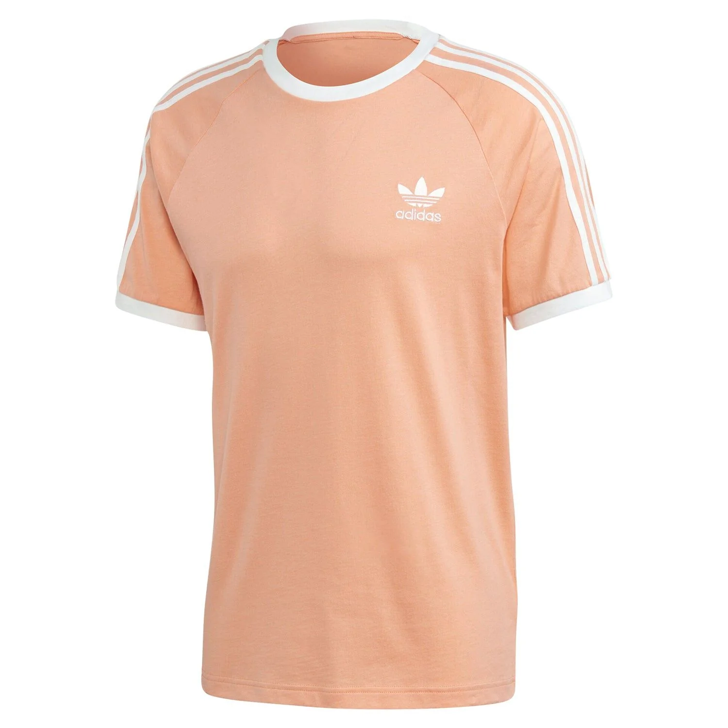 adidas Originals California 3 Stripe Tee - Chalk Coral