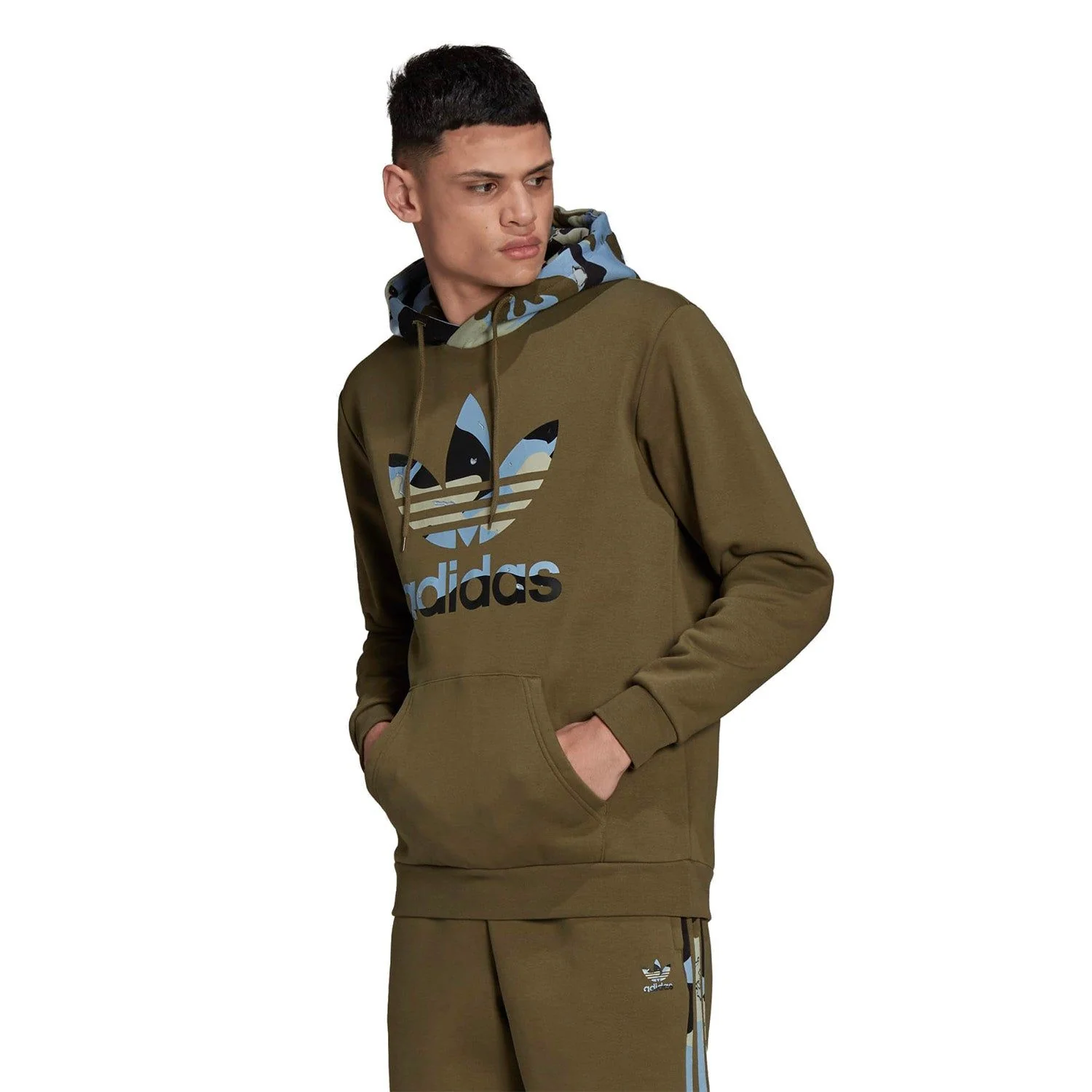 adidas Originals Camo Graphic Hoodie - Focus Olive - Image 2