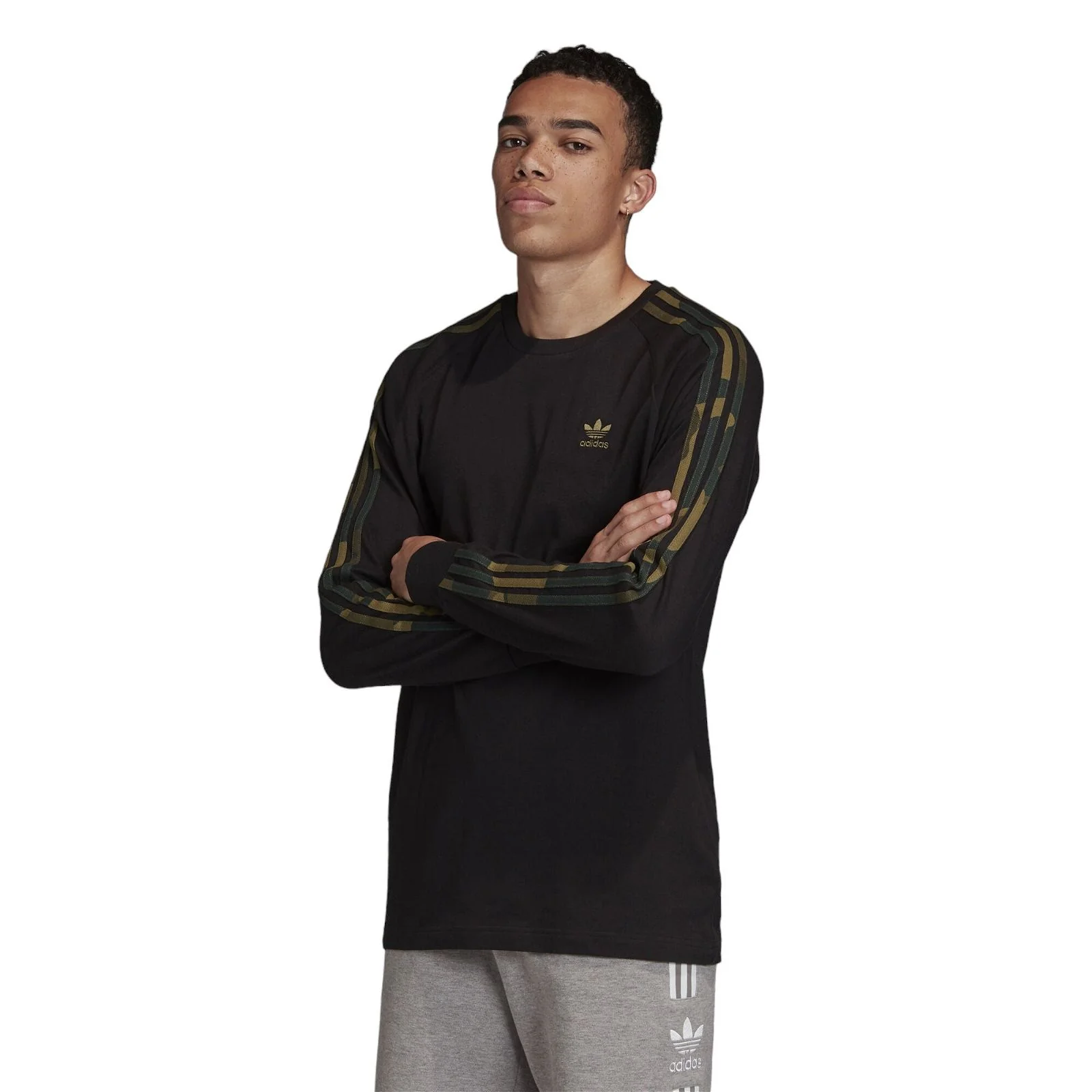 adidas Originals Camo Long Sleeve Tee - Black - Image 2