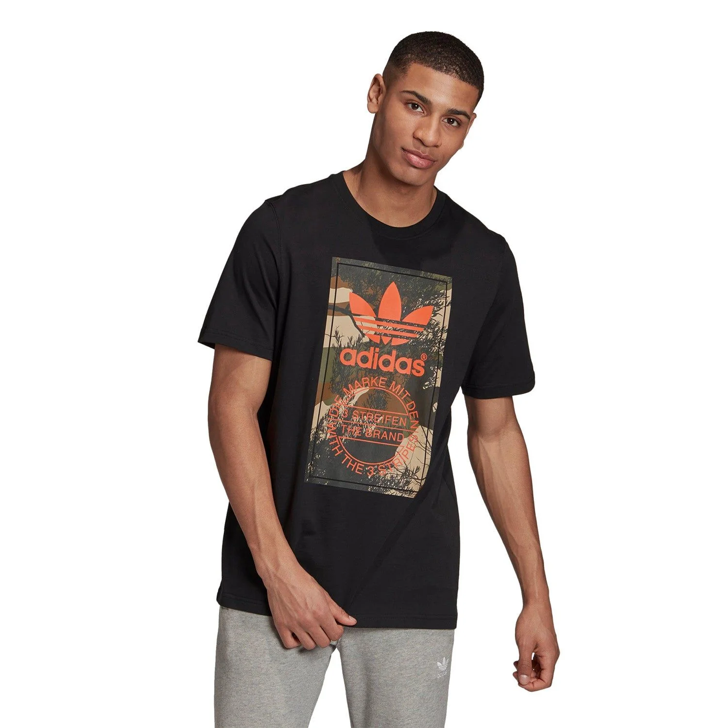 adidas Originals Camo Tongue T-Shirt - Black - Image 3