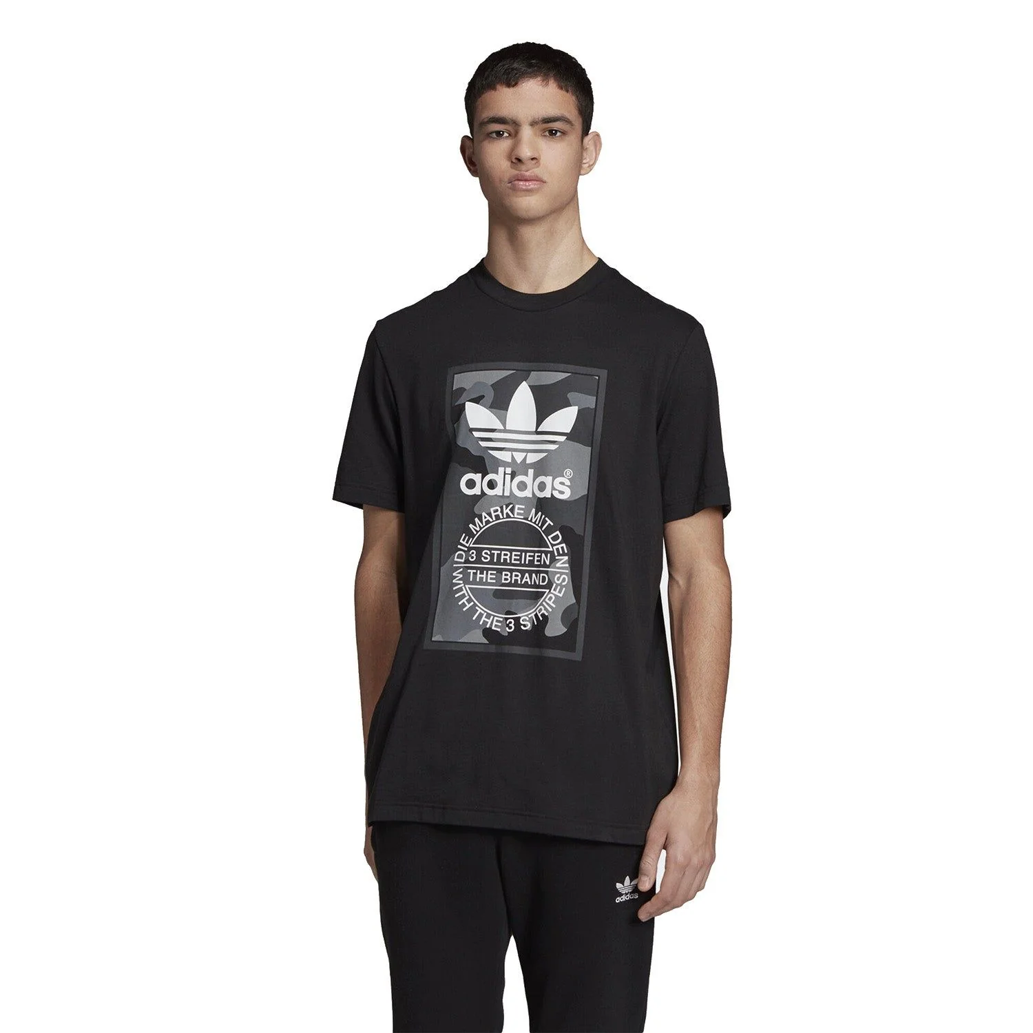 adidas Originals Camouflage Tongue Label T-Shirt - Black - Image 3