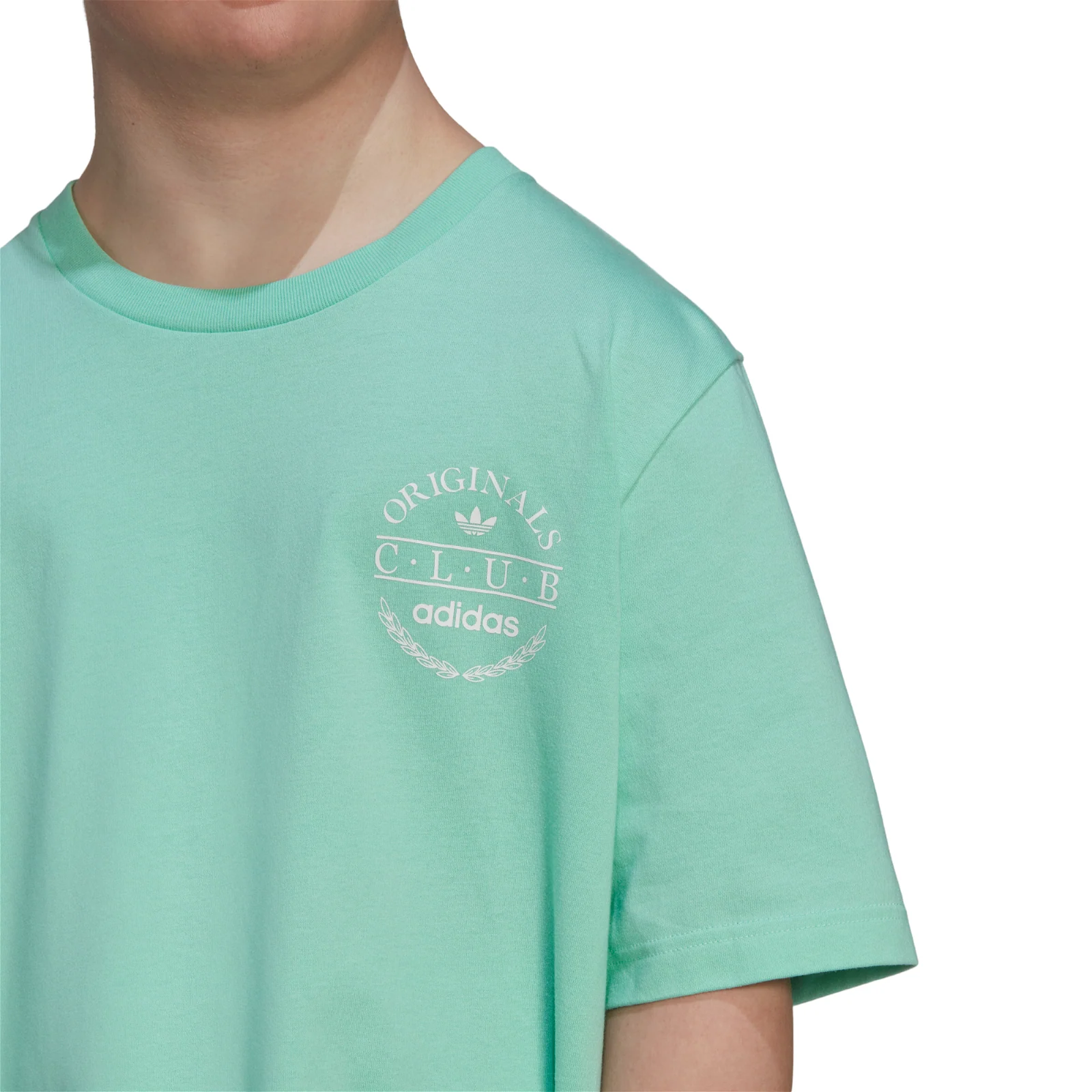 adidas Originals Club Logo Sports Resort T Shirt - Easy Green - Image 3