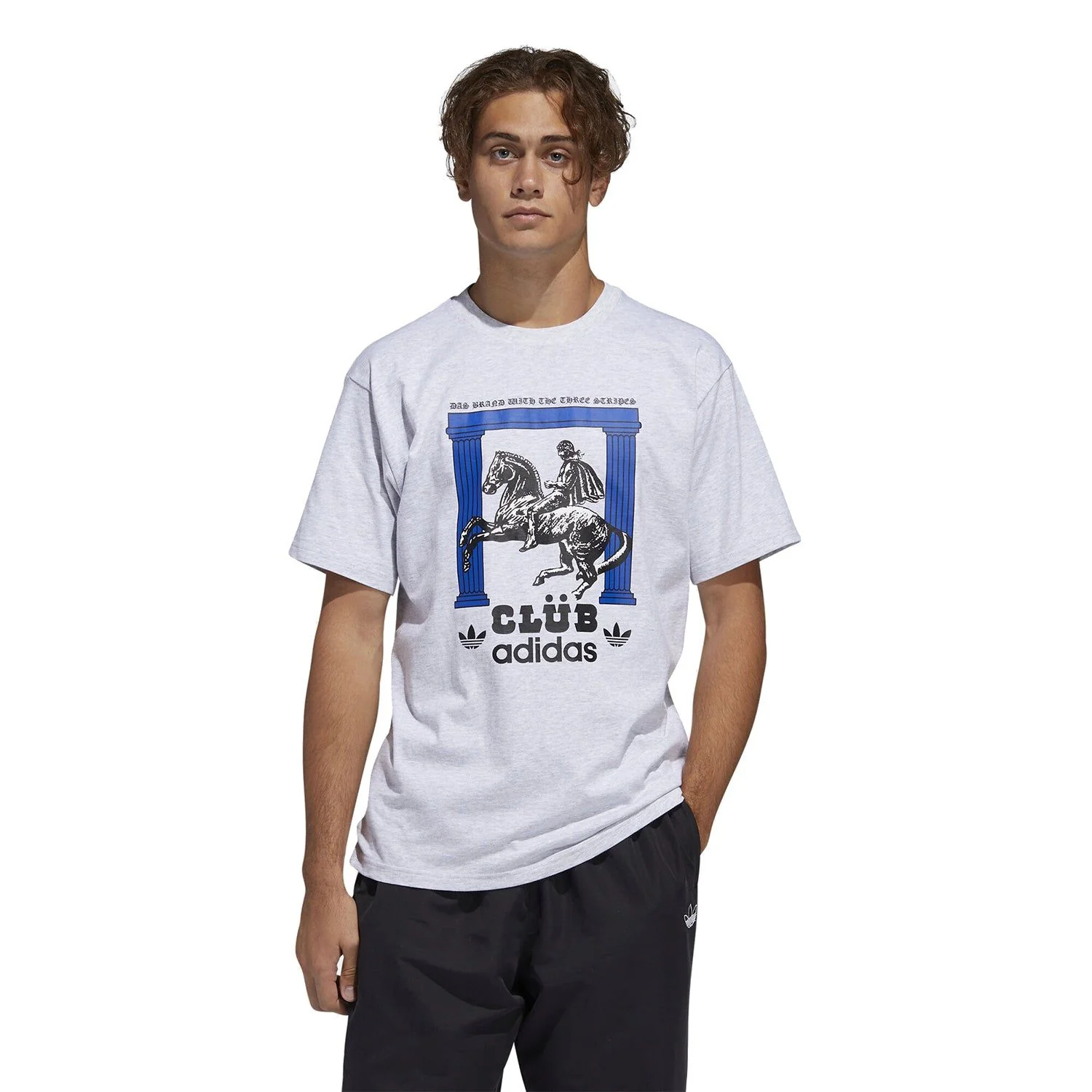 adidas Originals Club Pillars Tee - Grey - Image 3