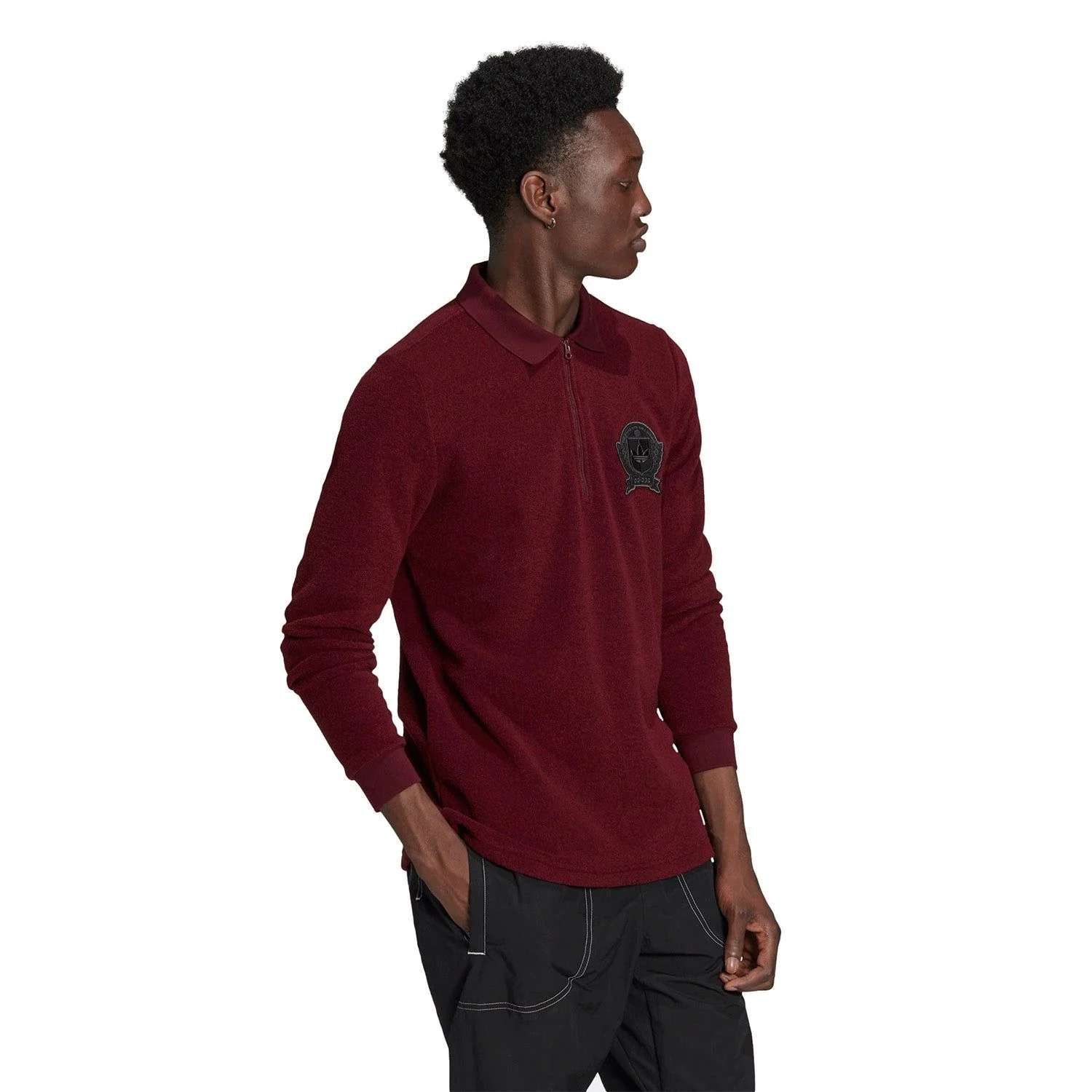 adidas Originals Collegiate Crest Polo Shirt - Burgundy - Image 4
