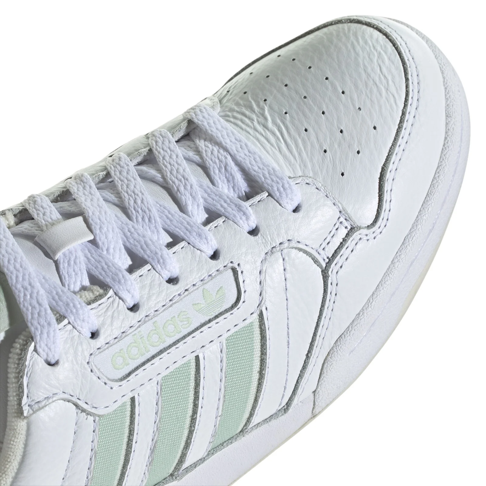 adidas Originals Continental 80 Stripes Shoes - Cloud White / Linen Green - Image 3