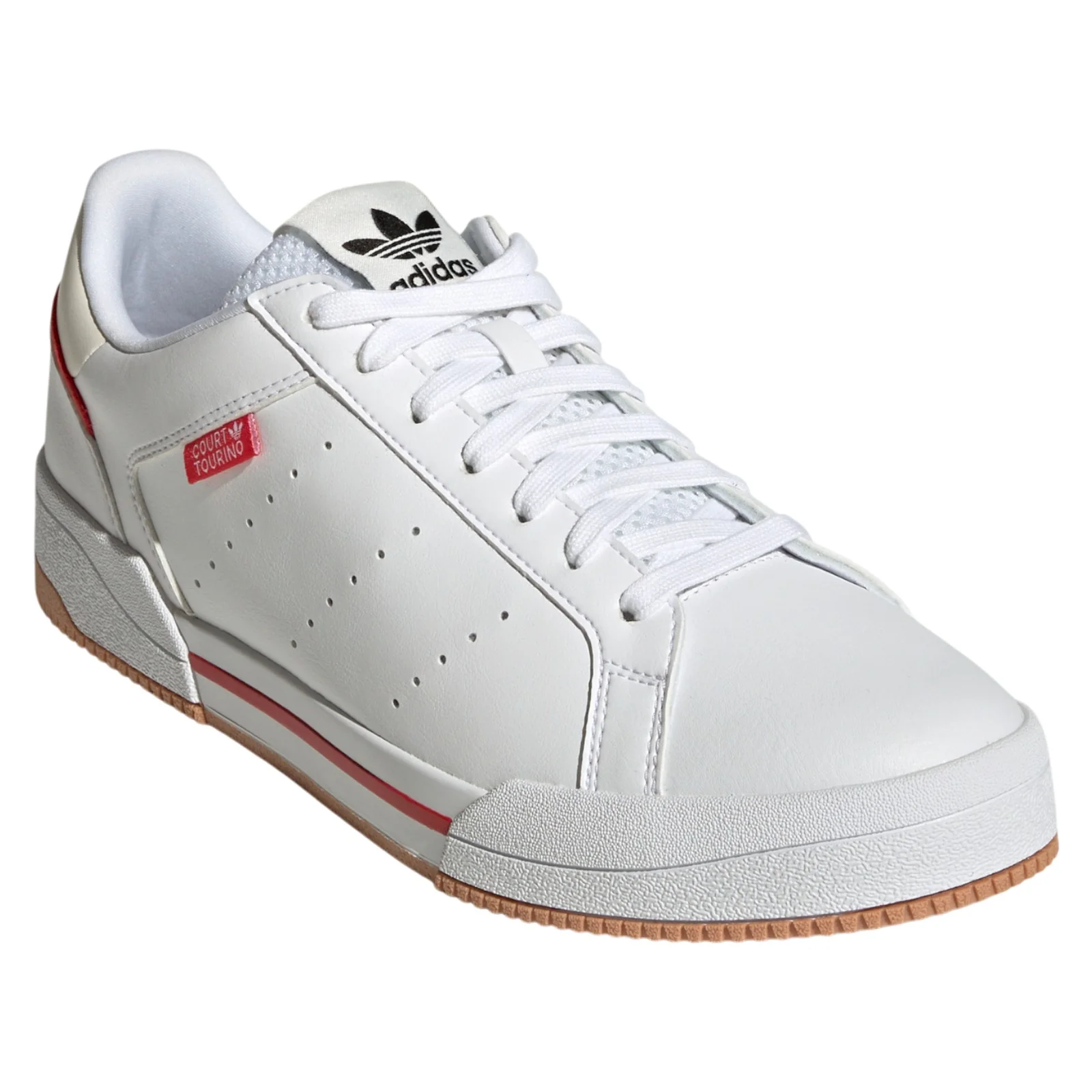 adidas Originals Court Tourino Shoes - Cloud White / Vivid Red - Image 2