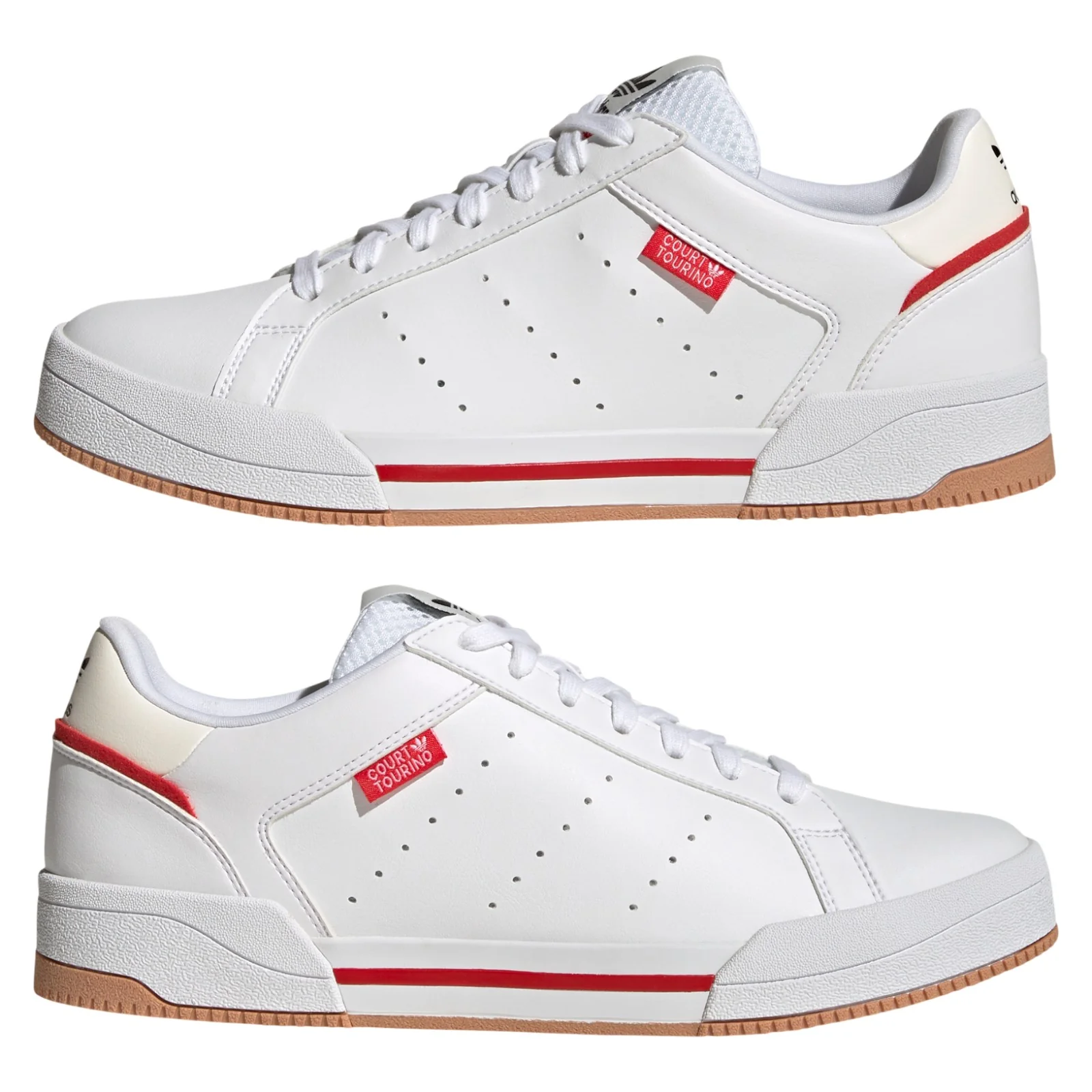 adidas Originals Court Tourino Shoes - Cloud White / Vivid Red - Image 7