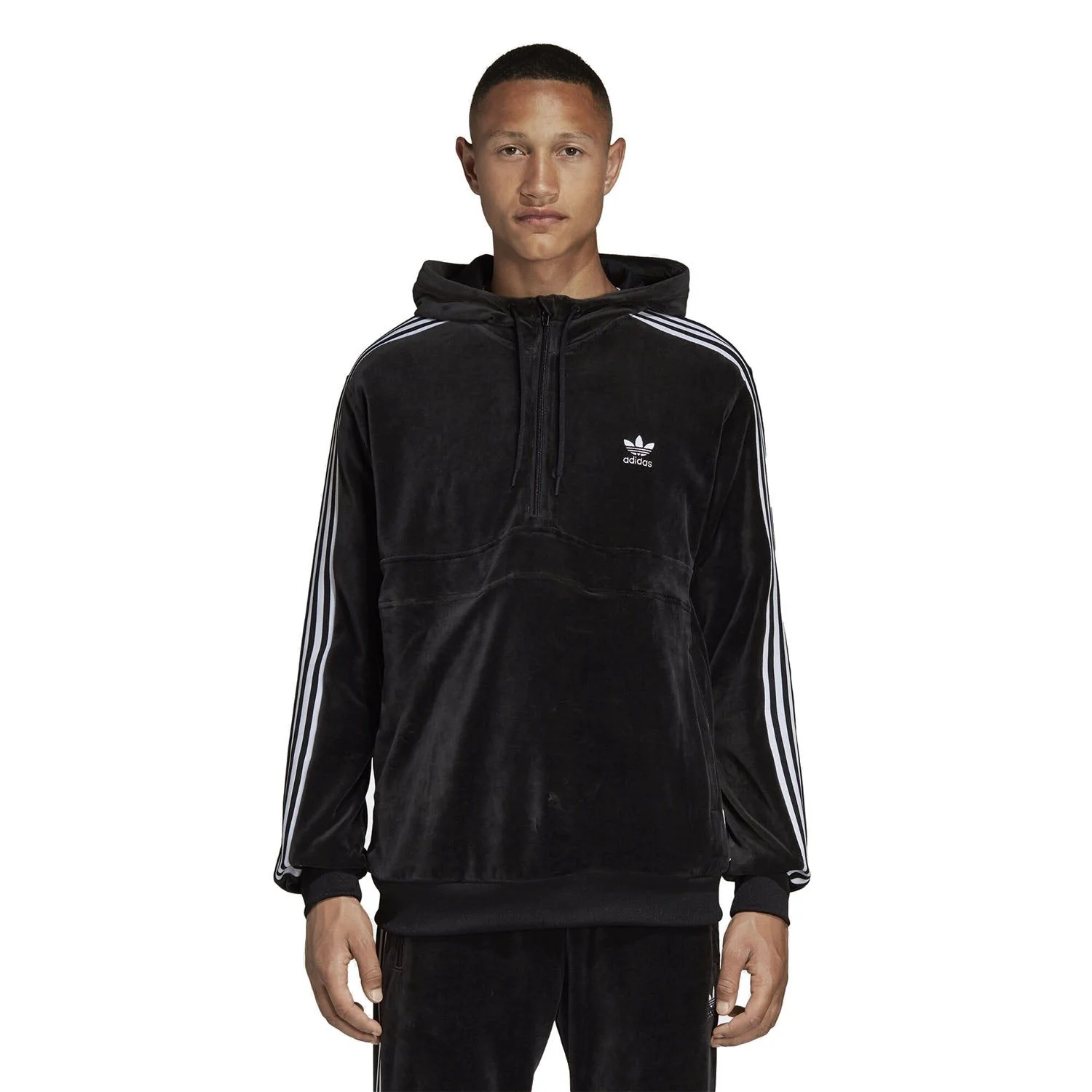 adidas Originals Cozy Half Zip Hoodie - Black - Image 3