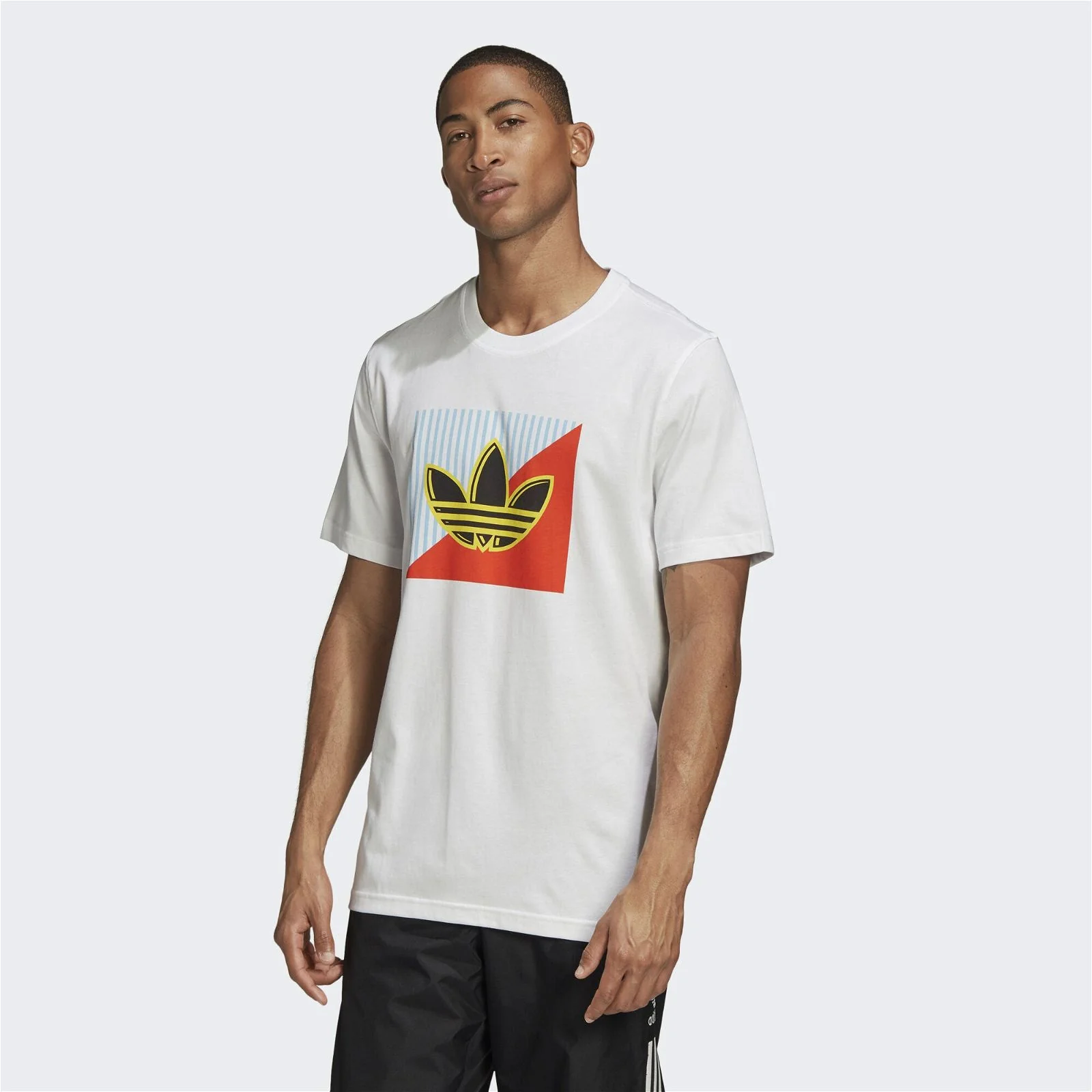 adidas Originals Diagonal Logo T Shirt - White - Image 3