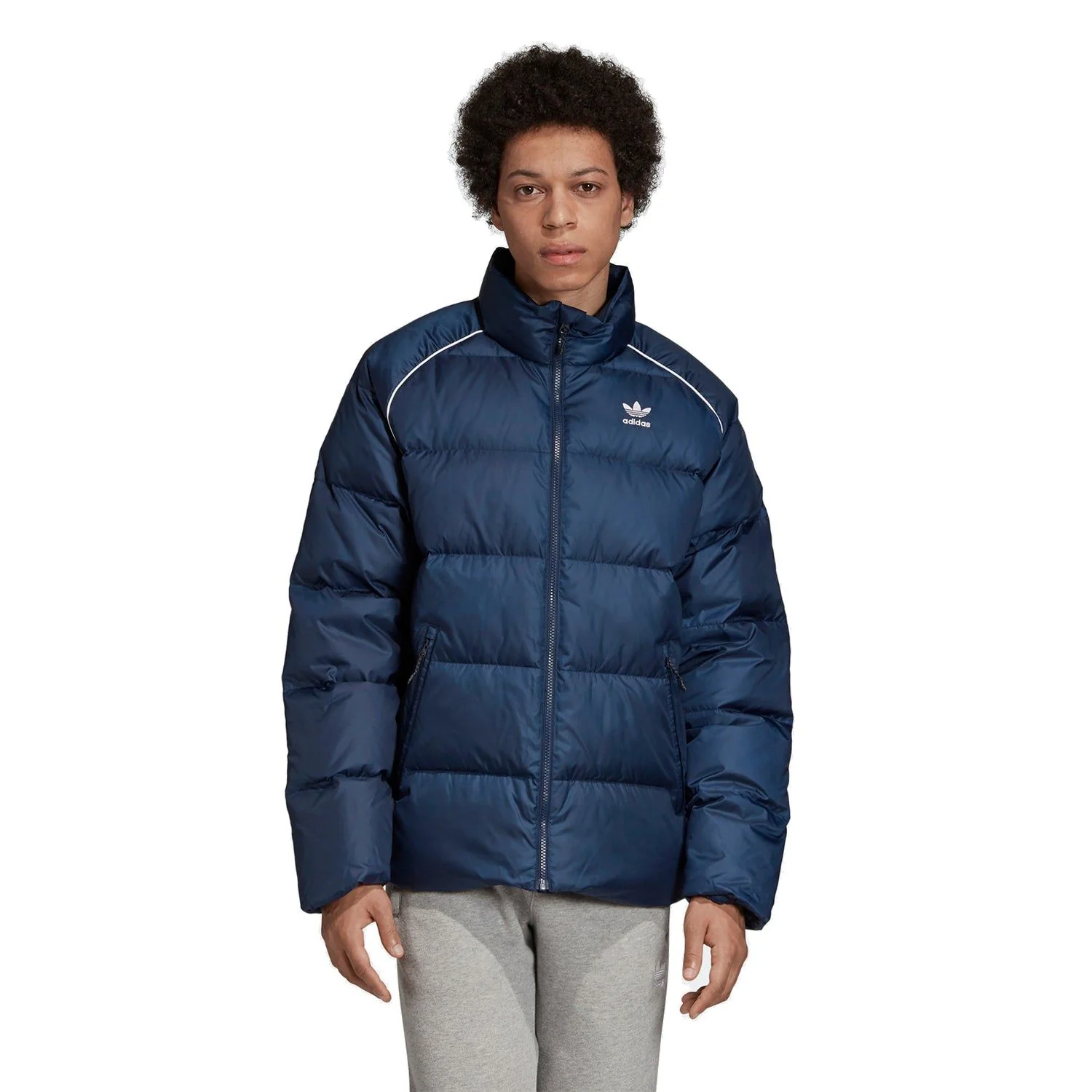 adidas Originals Down Puffer Trefoil Jacket - Navy - Image 3