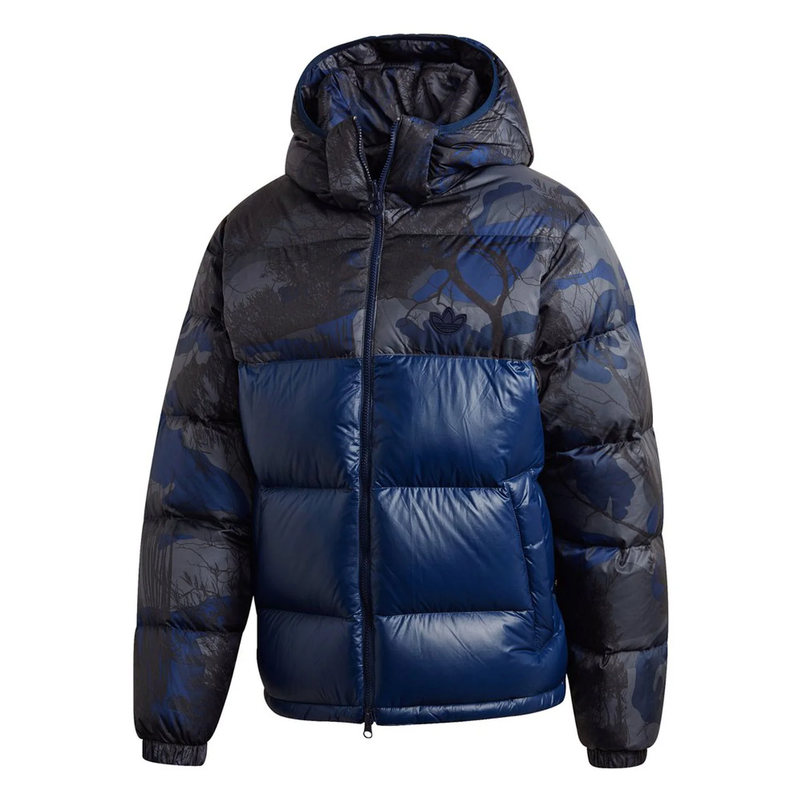 adidas Originals Down Regen Blocked Camo Print Puffer Jacket - Blue