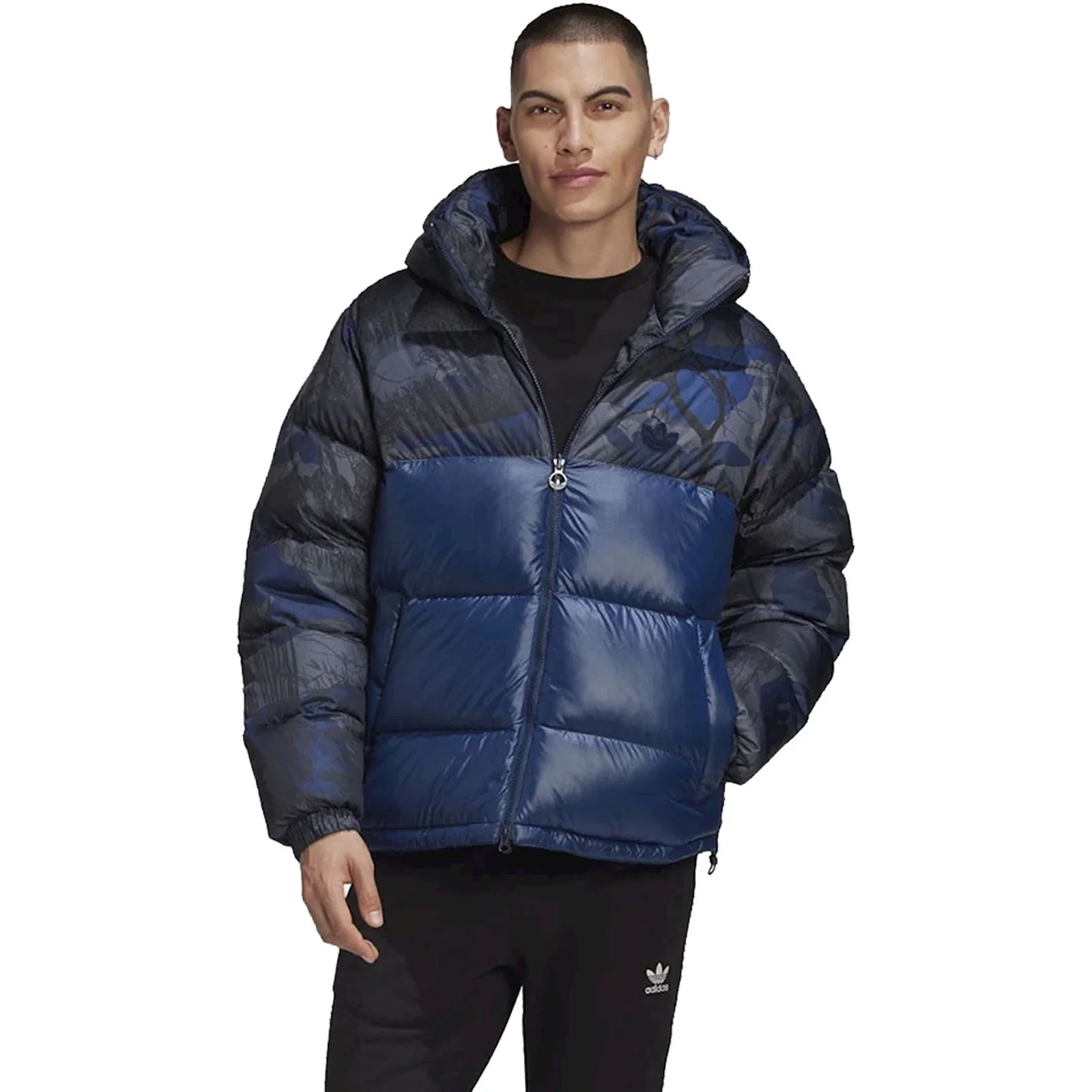 adidas Originals Down Regen Blocked Camo Print Puffer Jacket - Blue - Image 3
