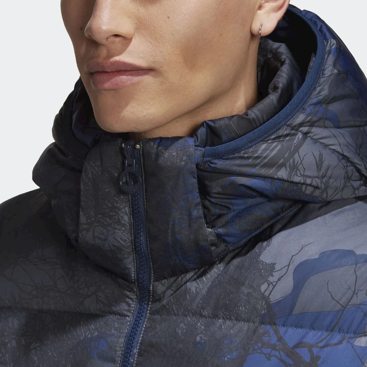 adidas Originals Down Regen Blocked Camo Print Puffer Jacket - Blue - Image 5
