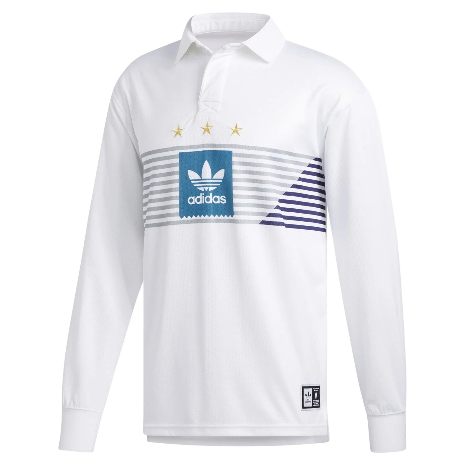 adidas Originals Elevated Long Sleeved Polo Shirt - White