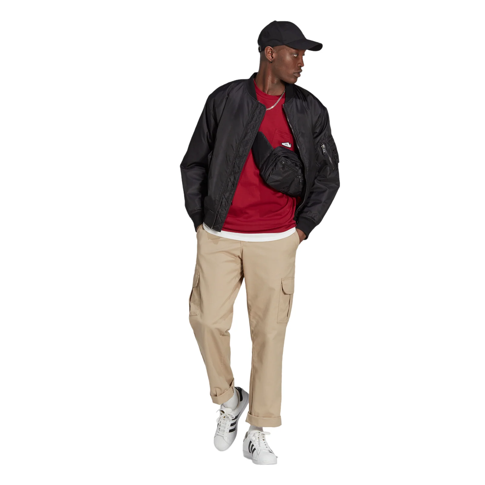 adidas Originals Embroidered Superstar Pocket T-Shirt - Collegiate Burgundy - Image 4