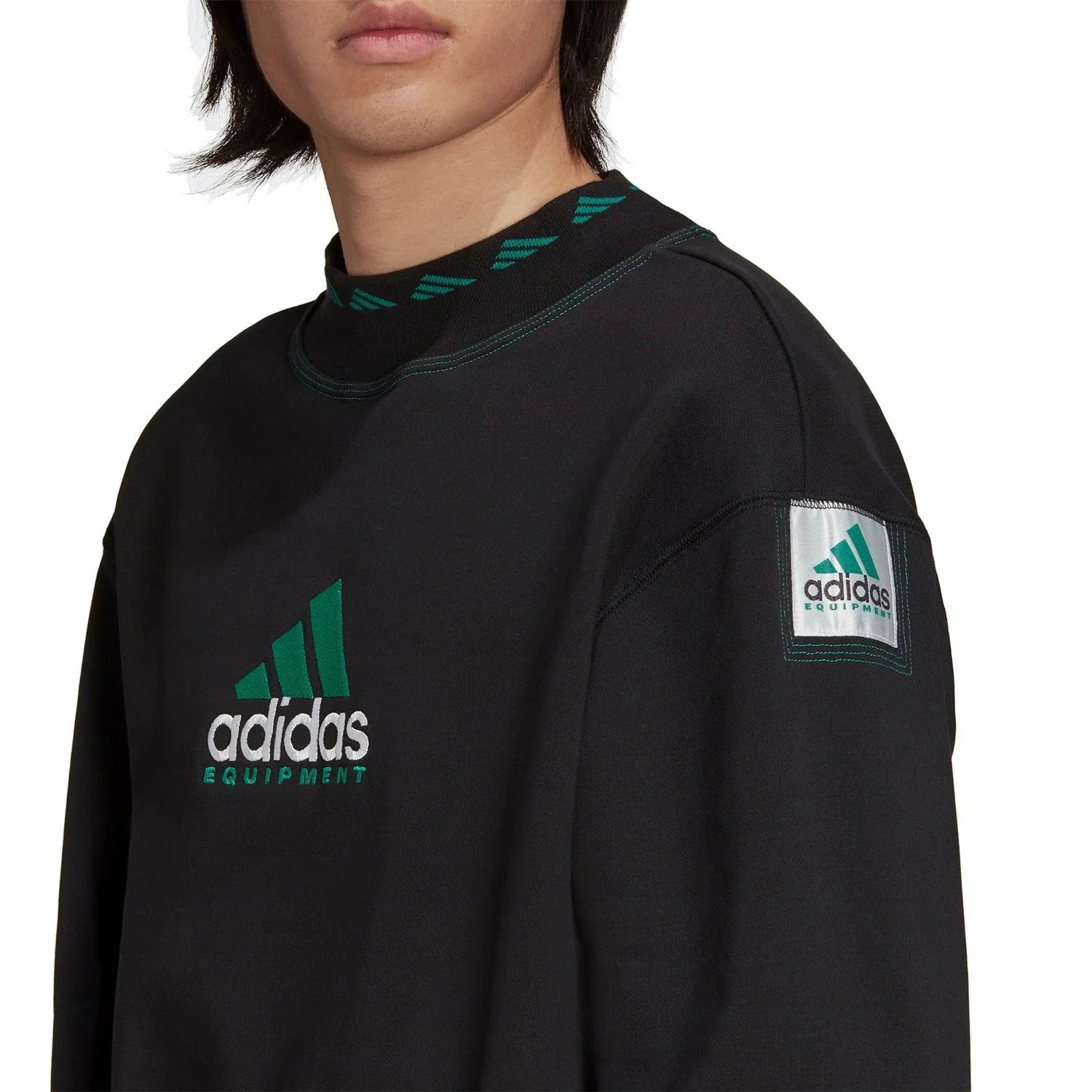 adidas Originals EQT 90s Archive Crewneck Sweatshirt - Black - Image 2