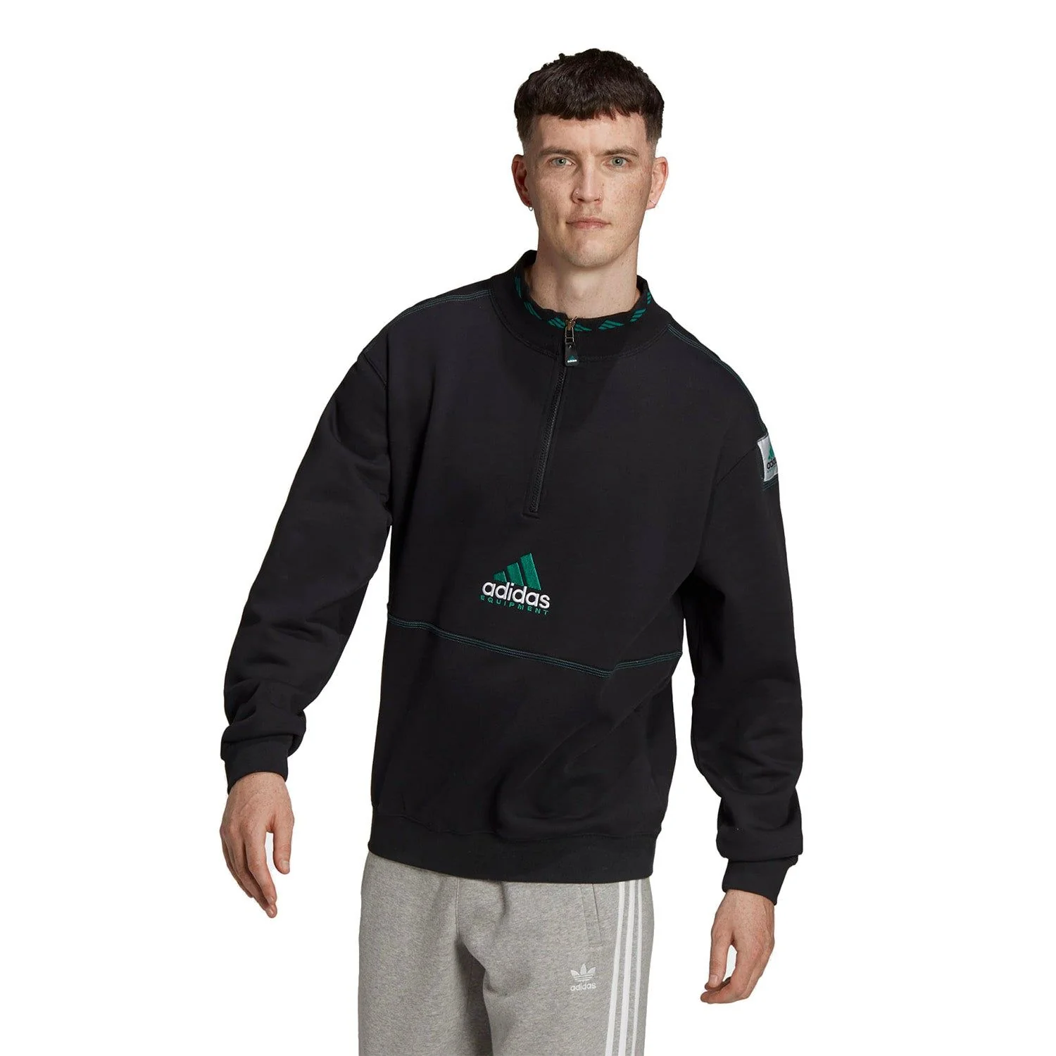 adidas Originals EQT Quarter-Zip Sweatshirt - Black - Image 2