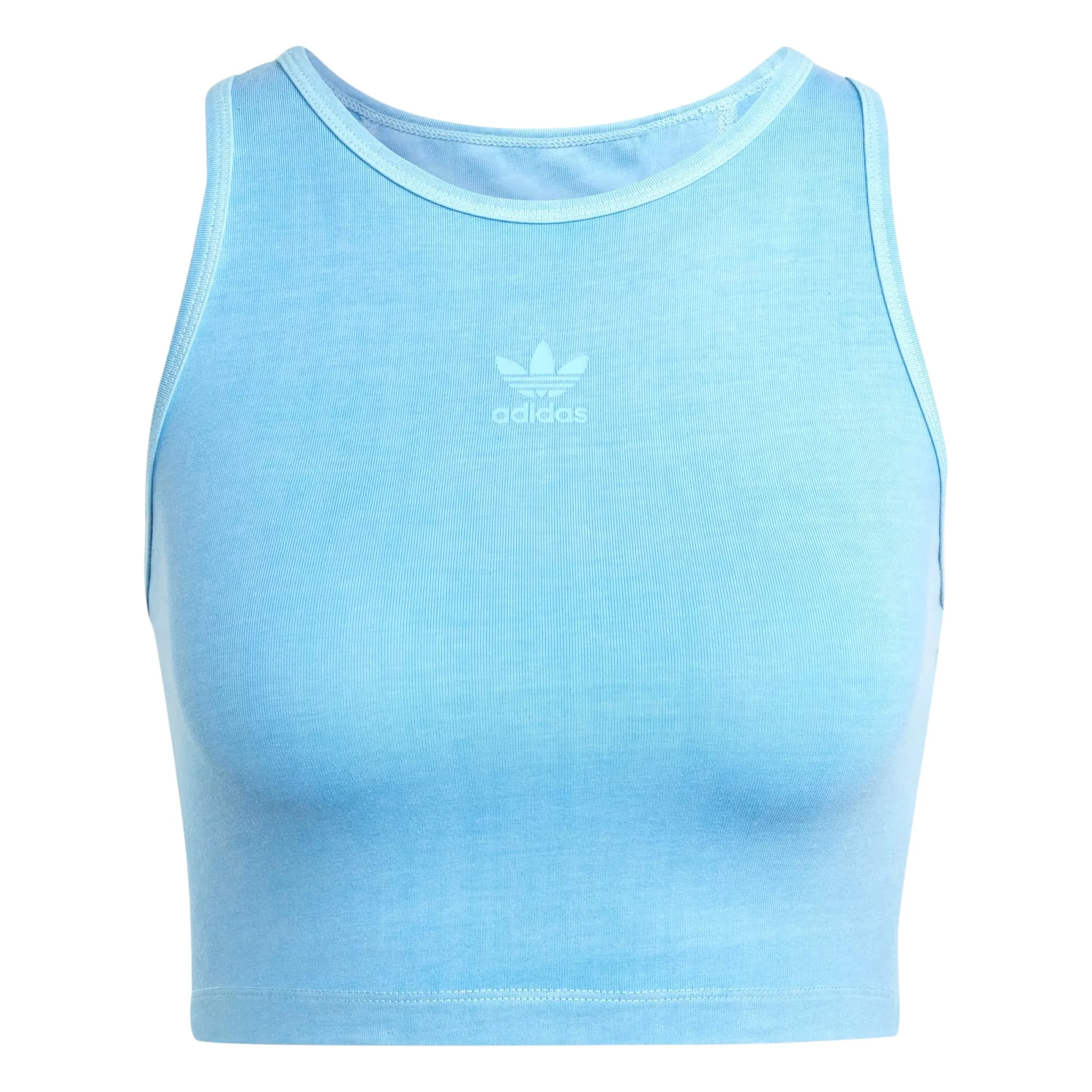 adidas Originals Essentials+ Crop Tank Top - Semi Blue Burst - Image 2