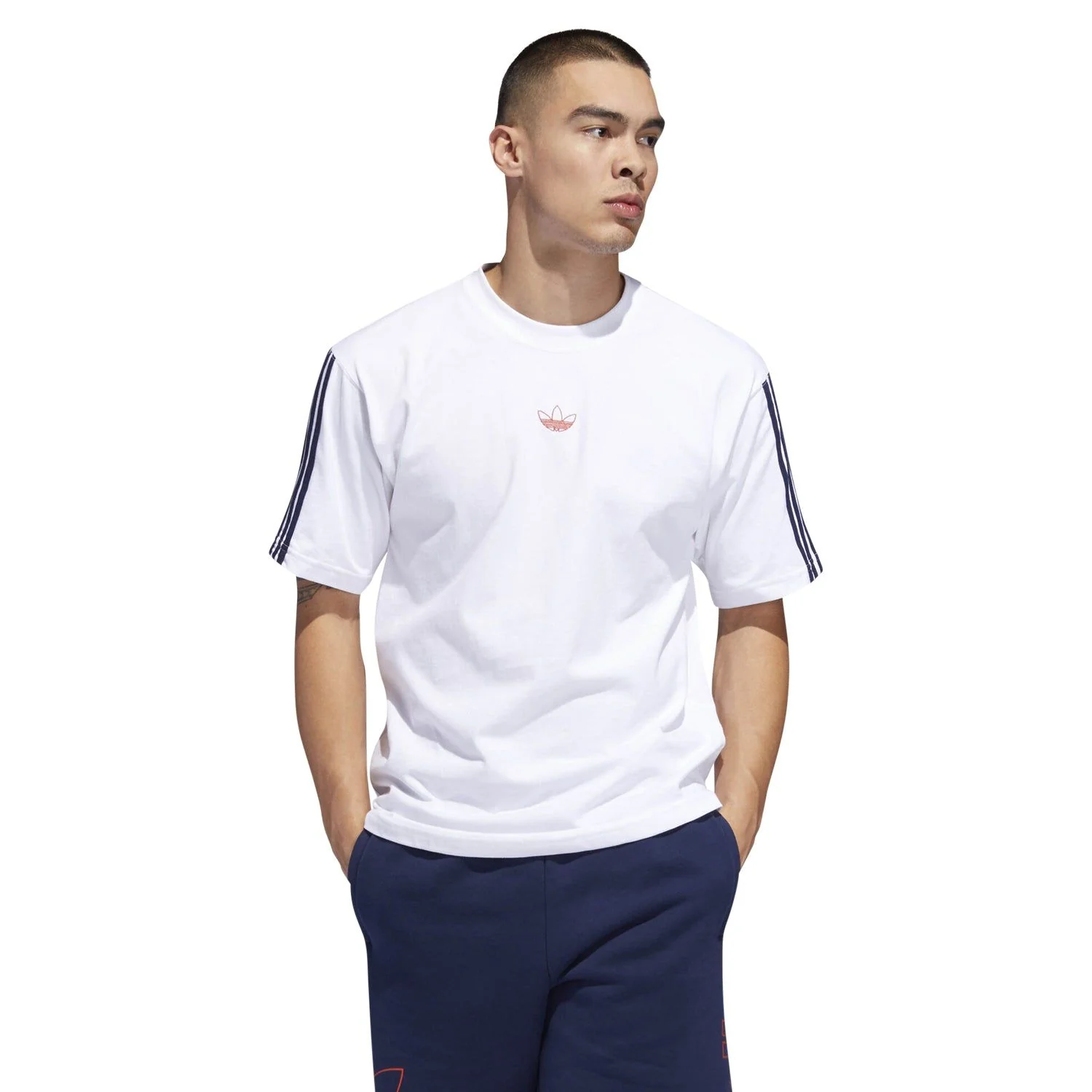 adidas Originals Floating Trefoil T Shirt - White - Image 3