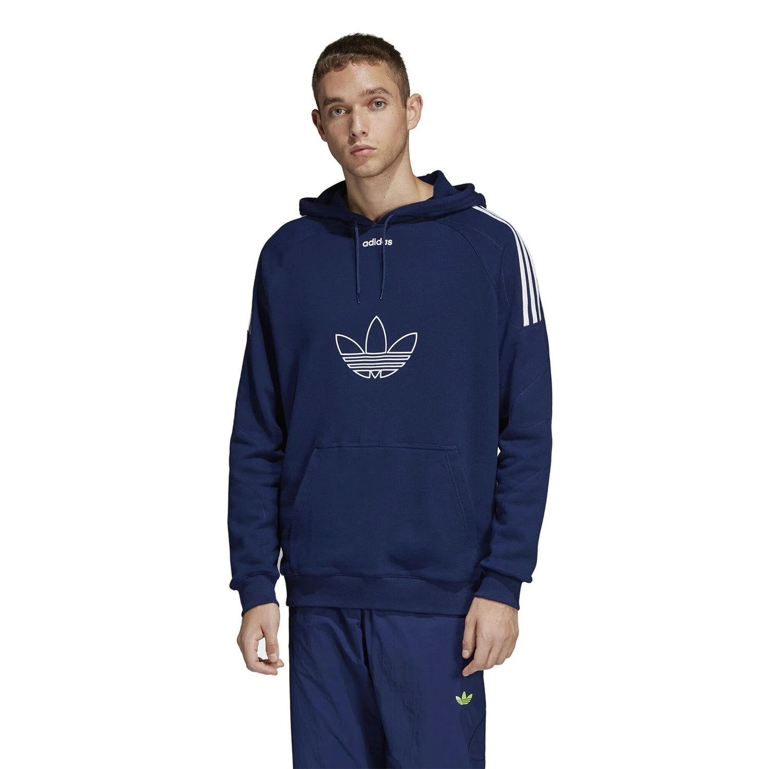 adidas Originals Flock Trefoil Hoodie - Navy - Image 3