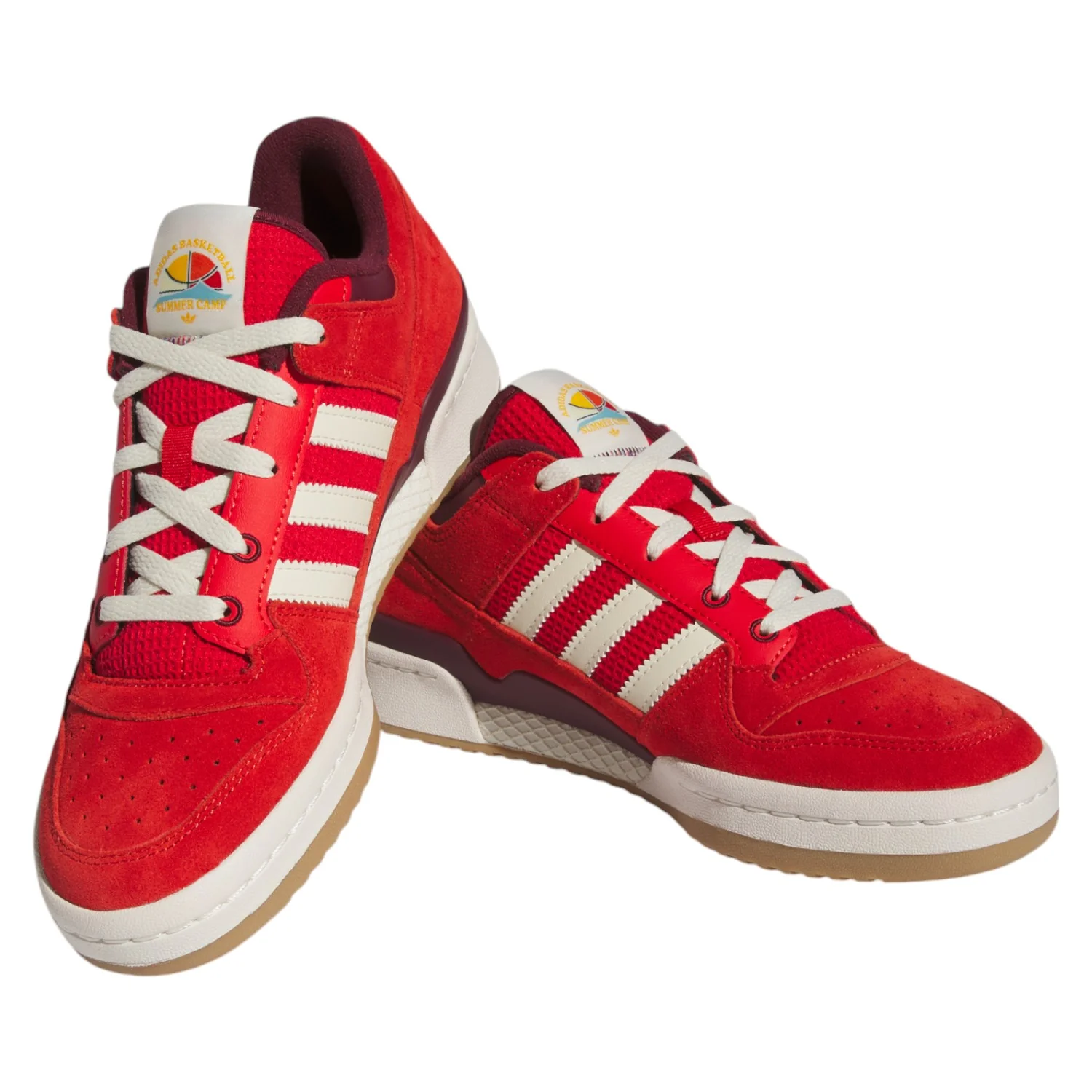 adidas Originals Forum Low Shoes - Red / Off White / Gum - Image 2