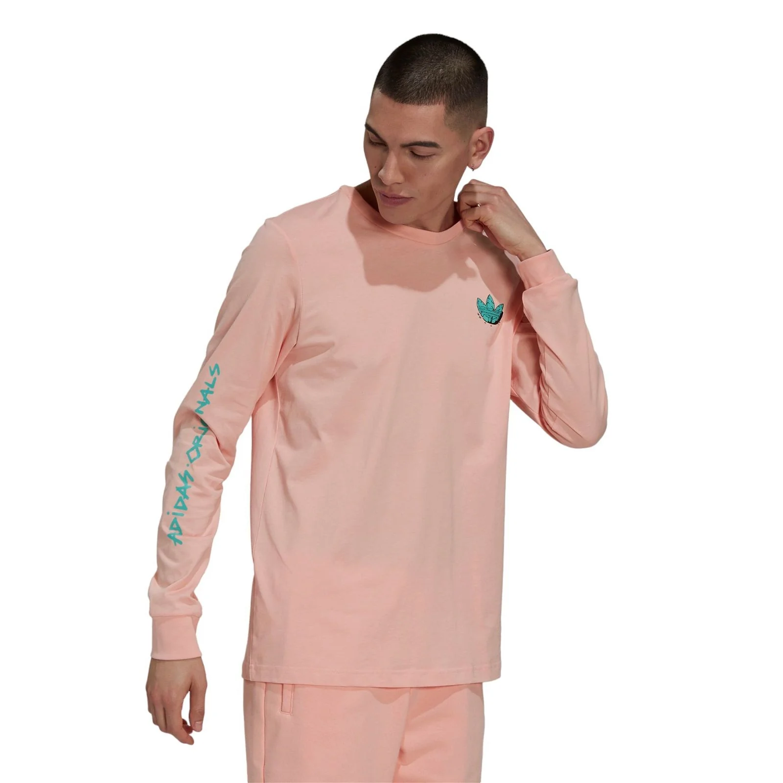 adidas Originals Funny Dino Long Sleeve T-Shirt - Pink - Image 2