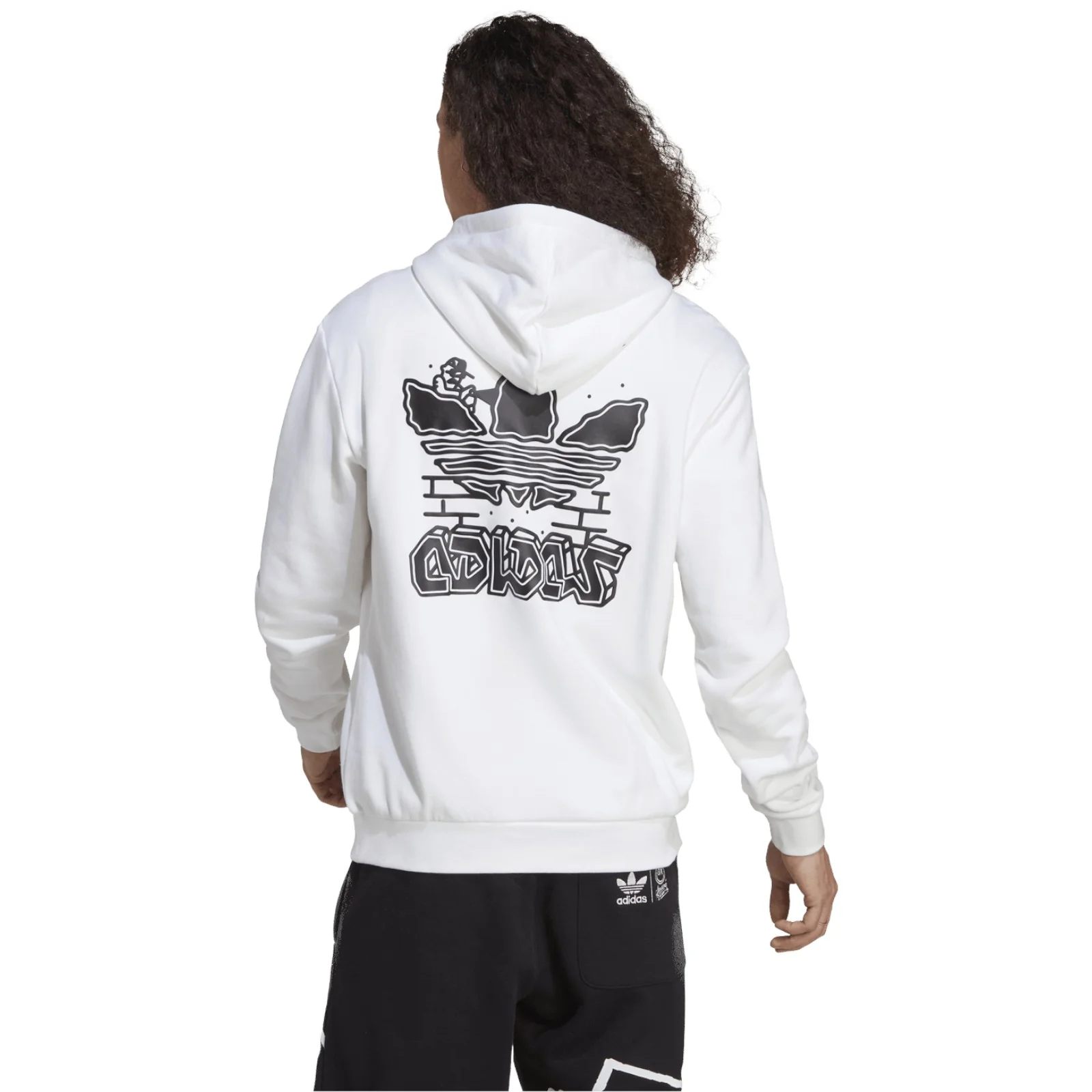 adidas Originals Fuzi Graffiti Graphic Hoodie - White - Image 2