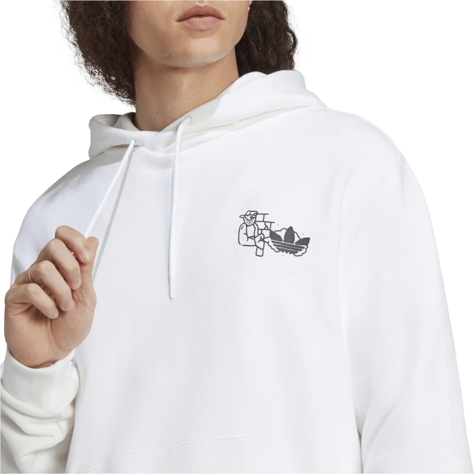adidas Originals Fuzi Graffiti Graphic Hoodie - White - Image 4